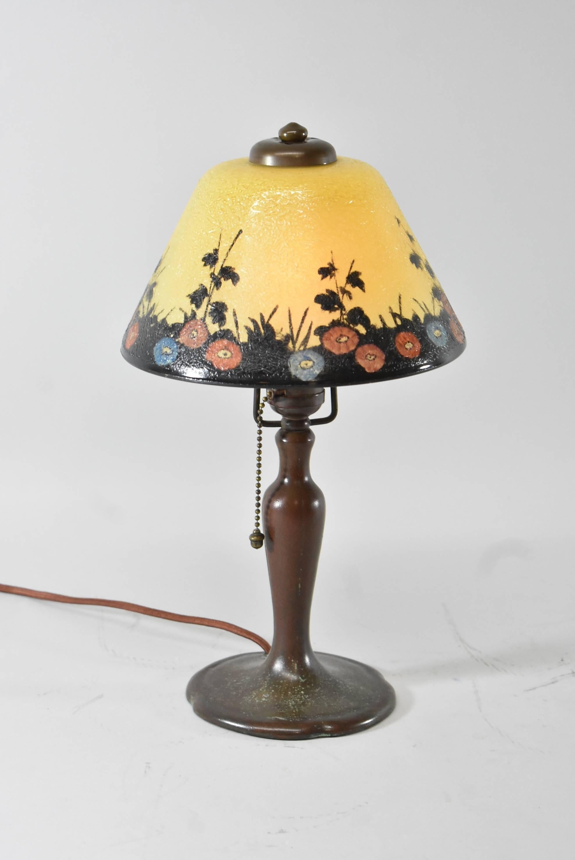 handel reverse painted lamp