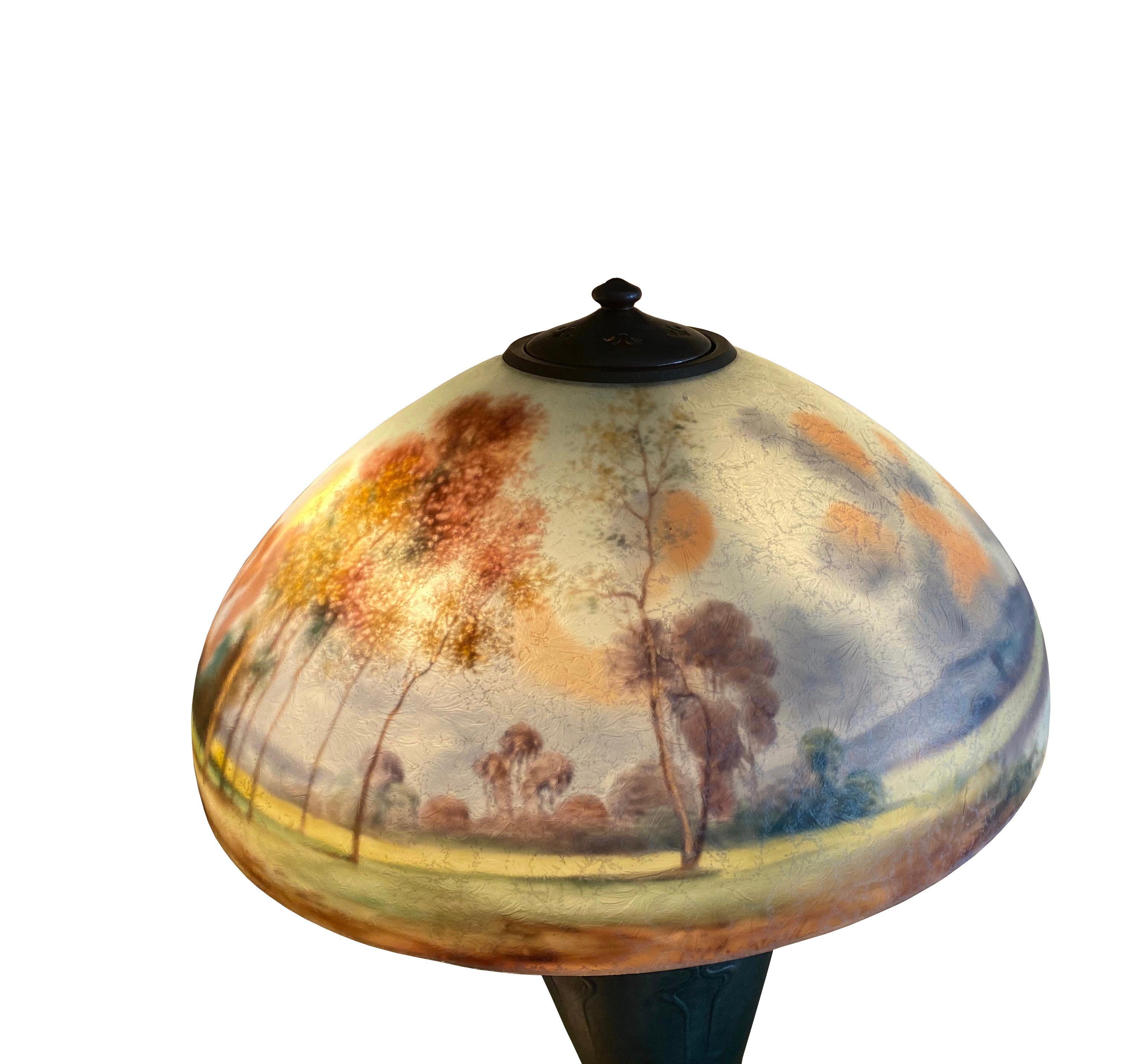 handel reverse painted lamp