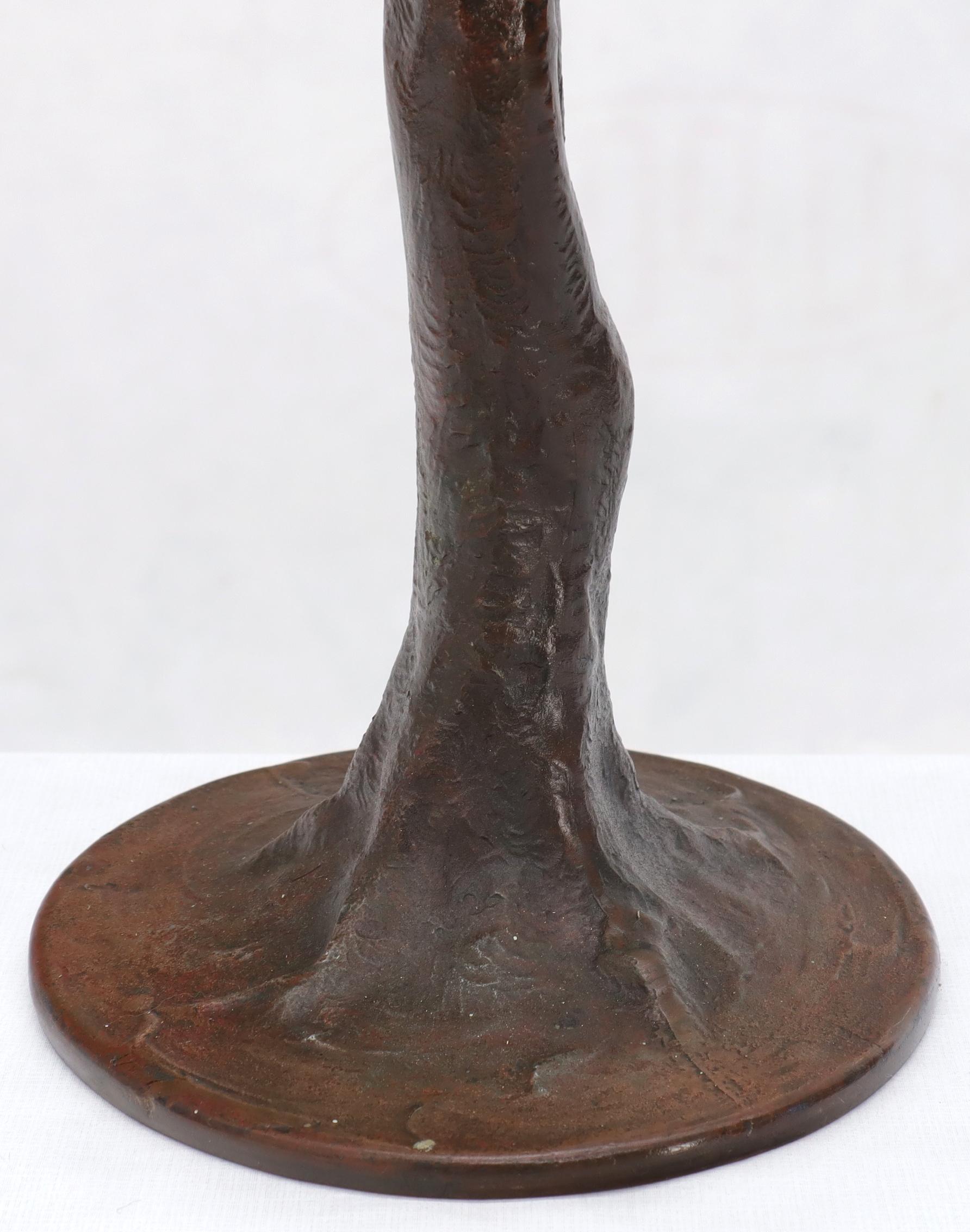 American Handel Solid Bronze Table Lamp Base Tree Stem Shape