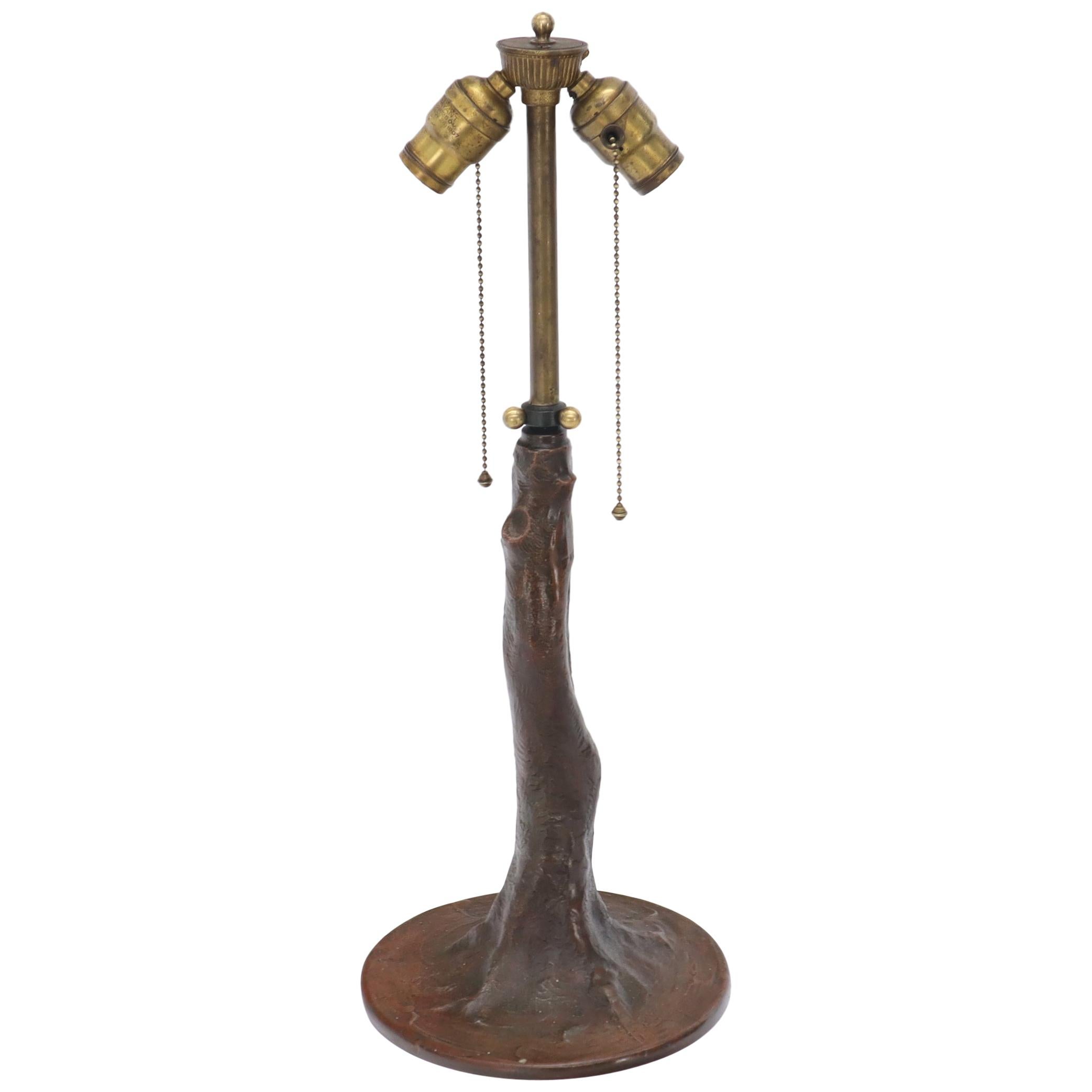 Handel Solid Bronze Table Lamp Base Tree Stem Shape