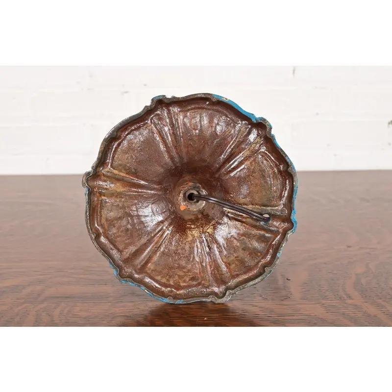 Handel Style Antique Art Nouveau Table Lamp With Palm Tree Motif, Circa 1920s For Sale 5