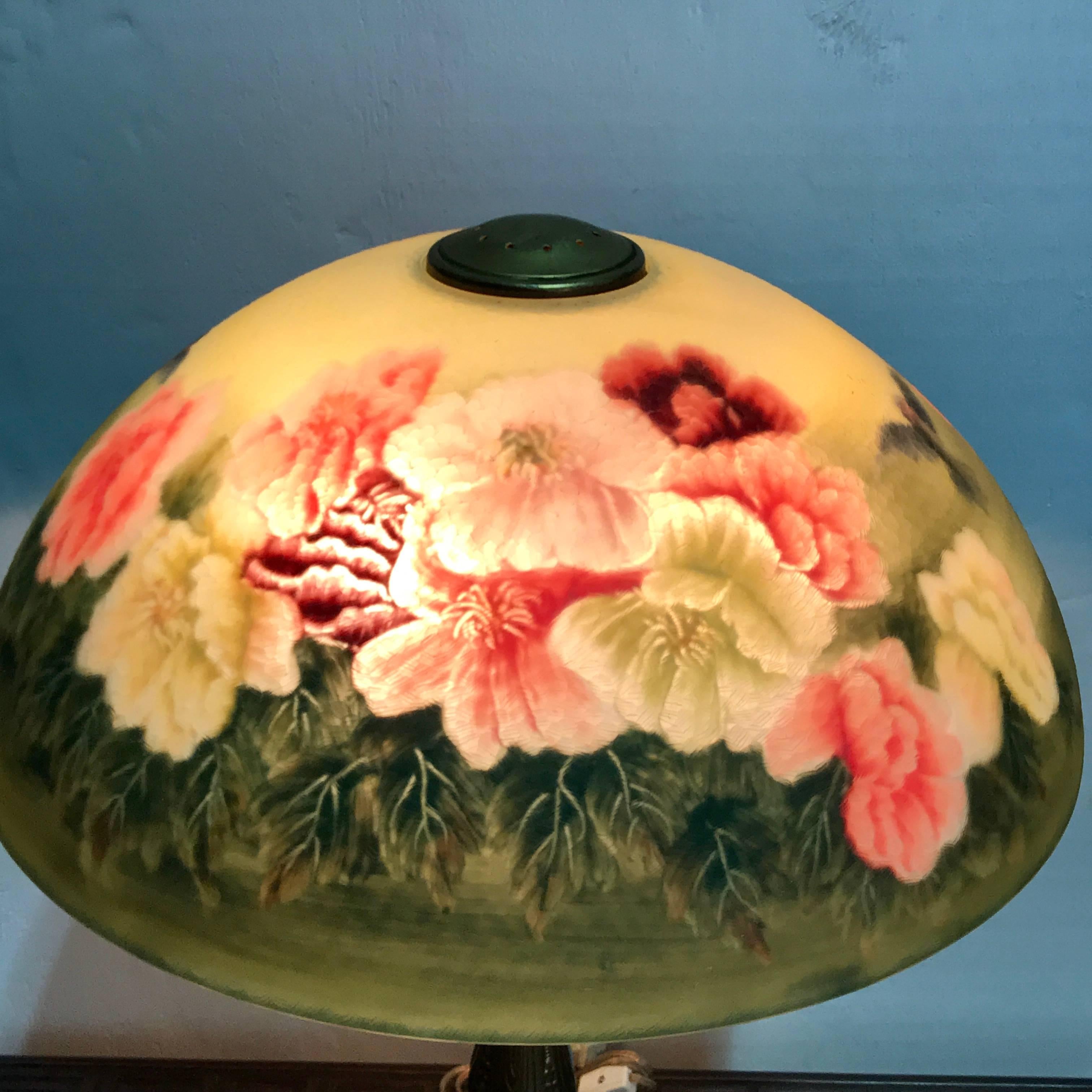 handel reverse painted glass lamp shades