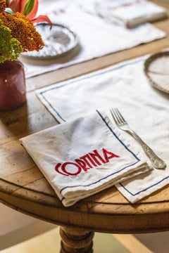 Mantel Individual y Servilleta de Algodón Cortina Bordados a Mano
