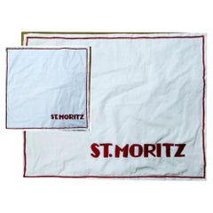 Hand Embroidered St. Moritz Cotton Placemat and Napkin