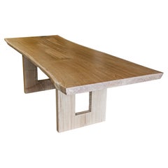 Table d'appoint rustique et maniable en bois massif d'érable