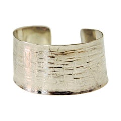 Hand-Hammered vintage Silver Bracelet from Fryklund Silversmide, Sweden, 1962