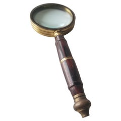 Handheld Petite Magnifying Glass Antique Vintage Sculptural Brass