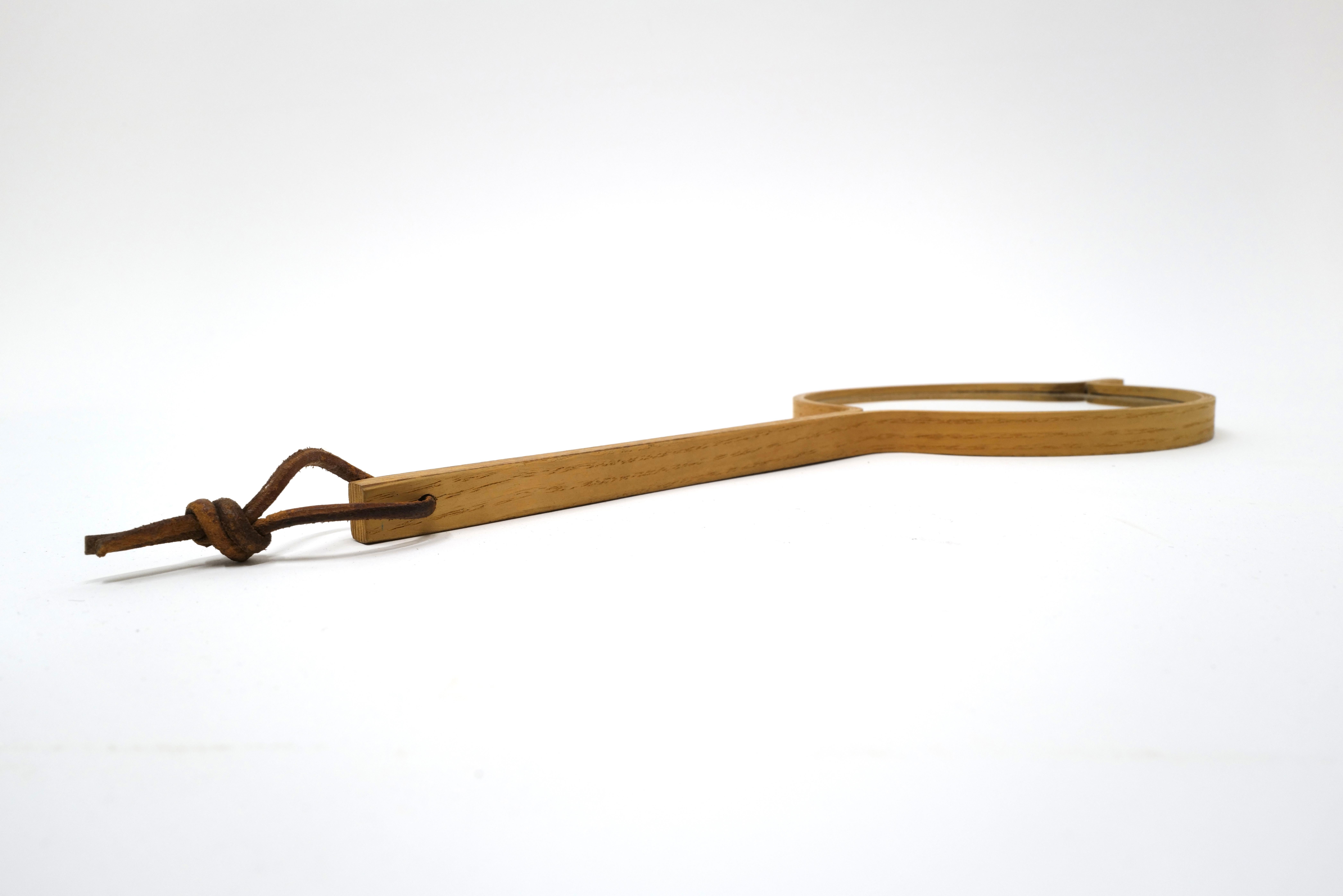 Handheld White Oak Mirror by Jørgen Gammelgaard For Sale 4