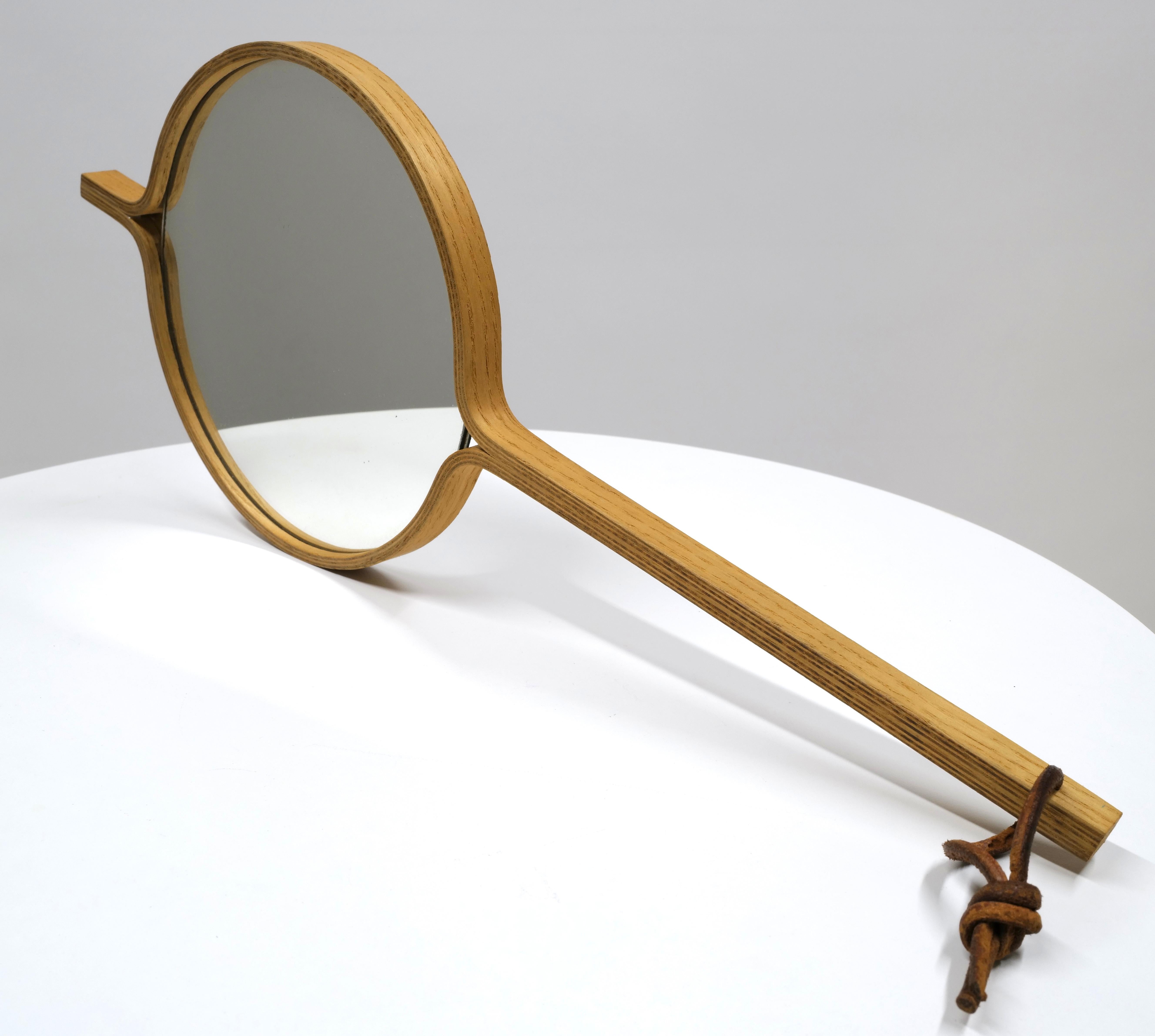 Handheld White Oak Mirror by Jørgen Gammelgaard For Sale 5