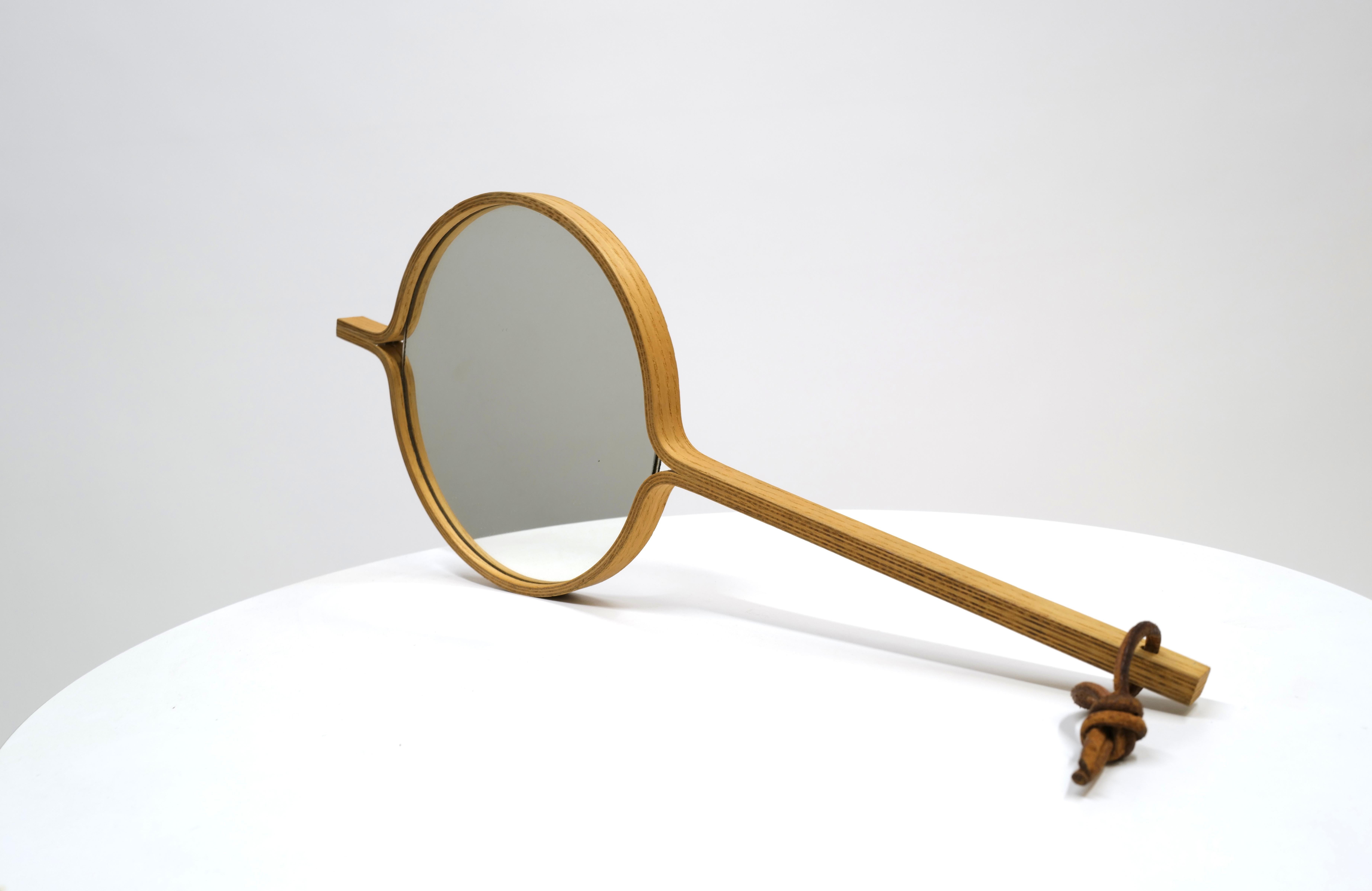 20th Century Handheld White Oak Mirror by Jørgen Gammelgaard For Sale