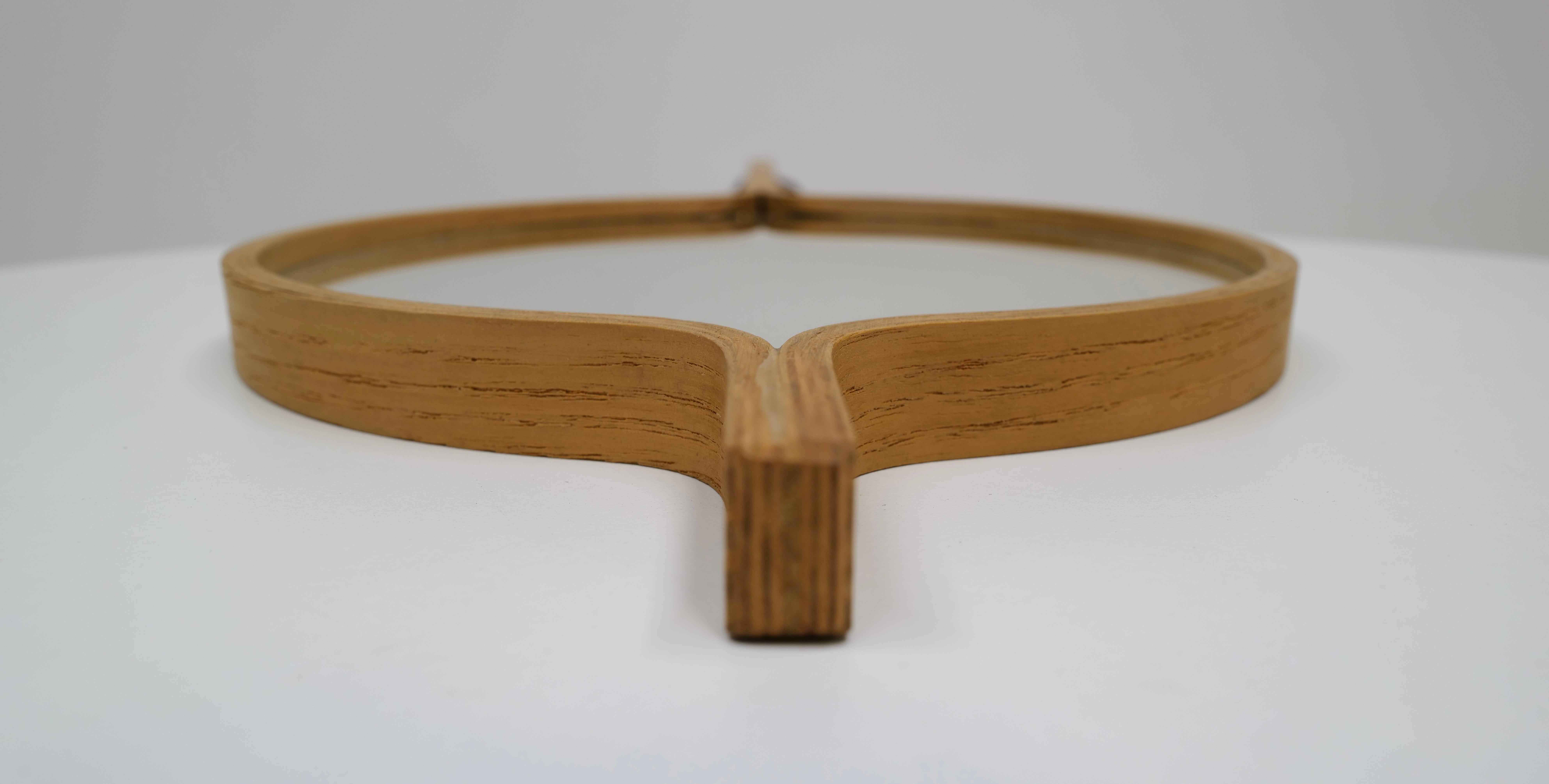 Handheld White Oak Mirror by Jørgen Gammelgaard For Sale 1