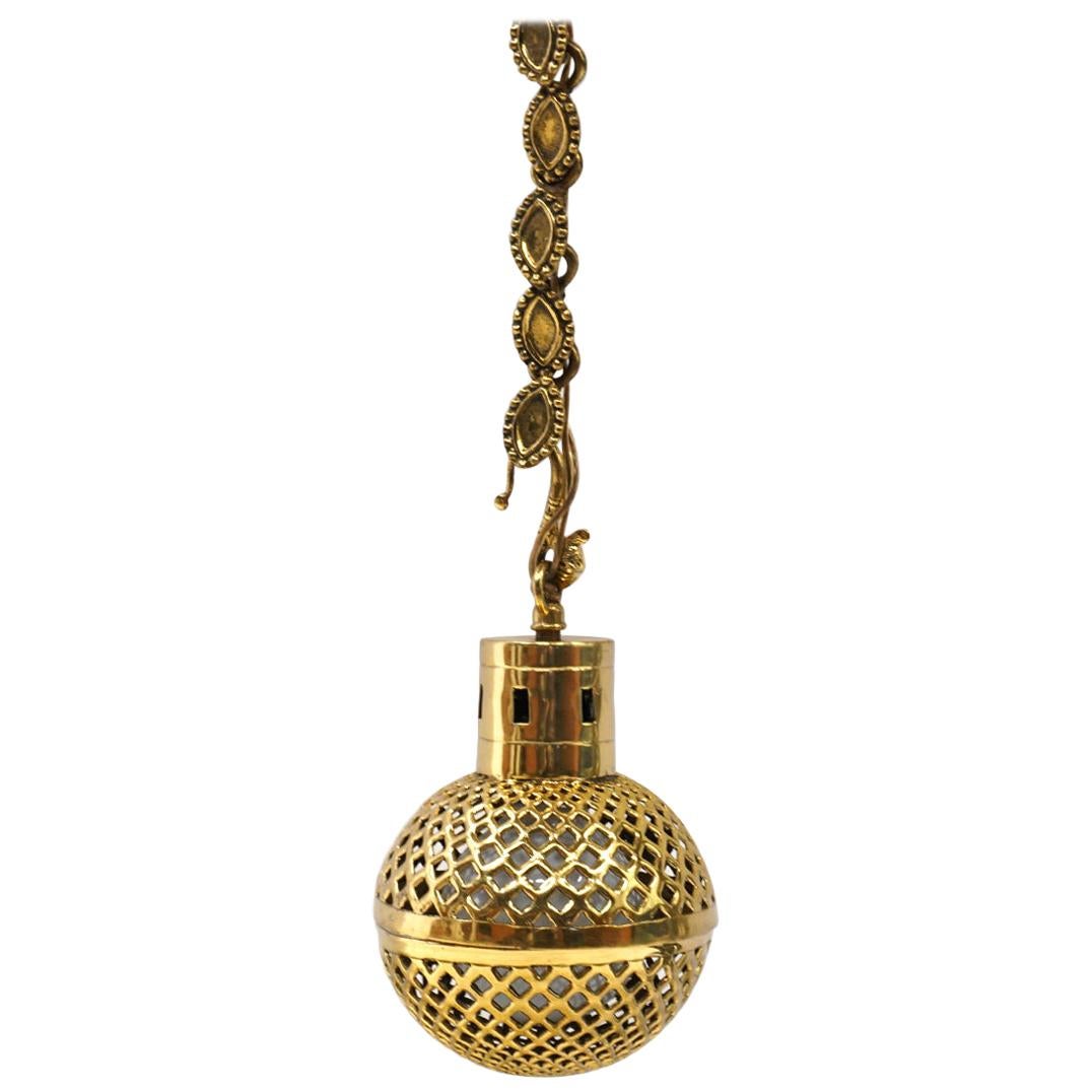 Handing Pendant Lamp in Solid Brass For Sale