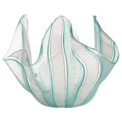 Handkerchief Bowl with Filigrana Decor Made by Archemide Seguso, Murano, Italy