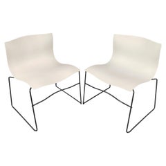 Retro Handkerchief Chairs in White by Massimo Vignelli for Knoll Post Modern a Pair