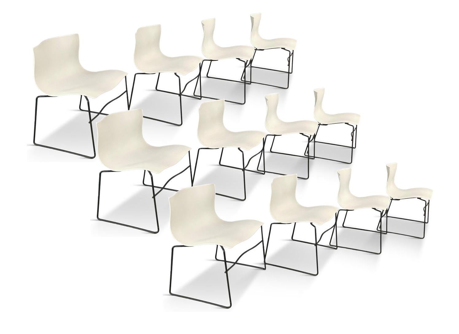 Postmoderne Chaises Handkerchief blanches en blanc de Massimo Vignelli pour Knoll Post Modern en vente