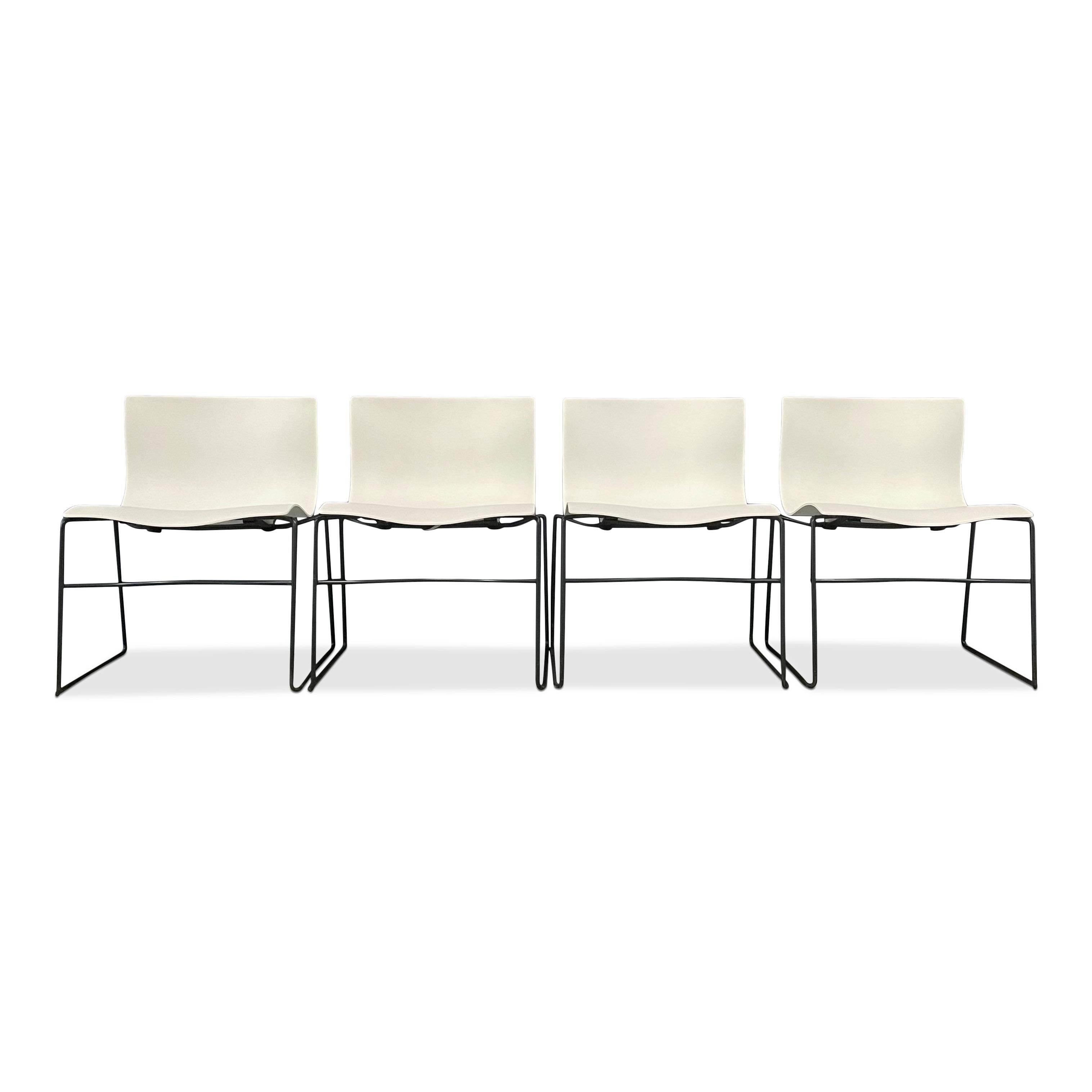 Europeo Sedie a fazzoletto in bianco di Massimo Vignelli per Knoll Post Modern in vendita