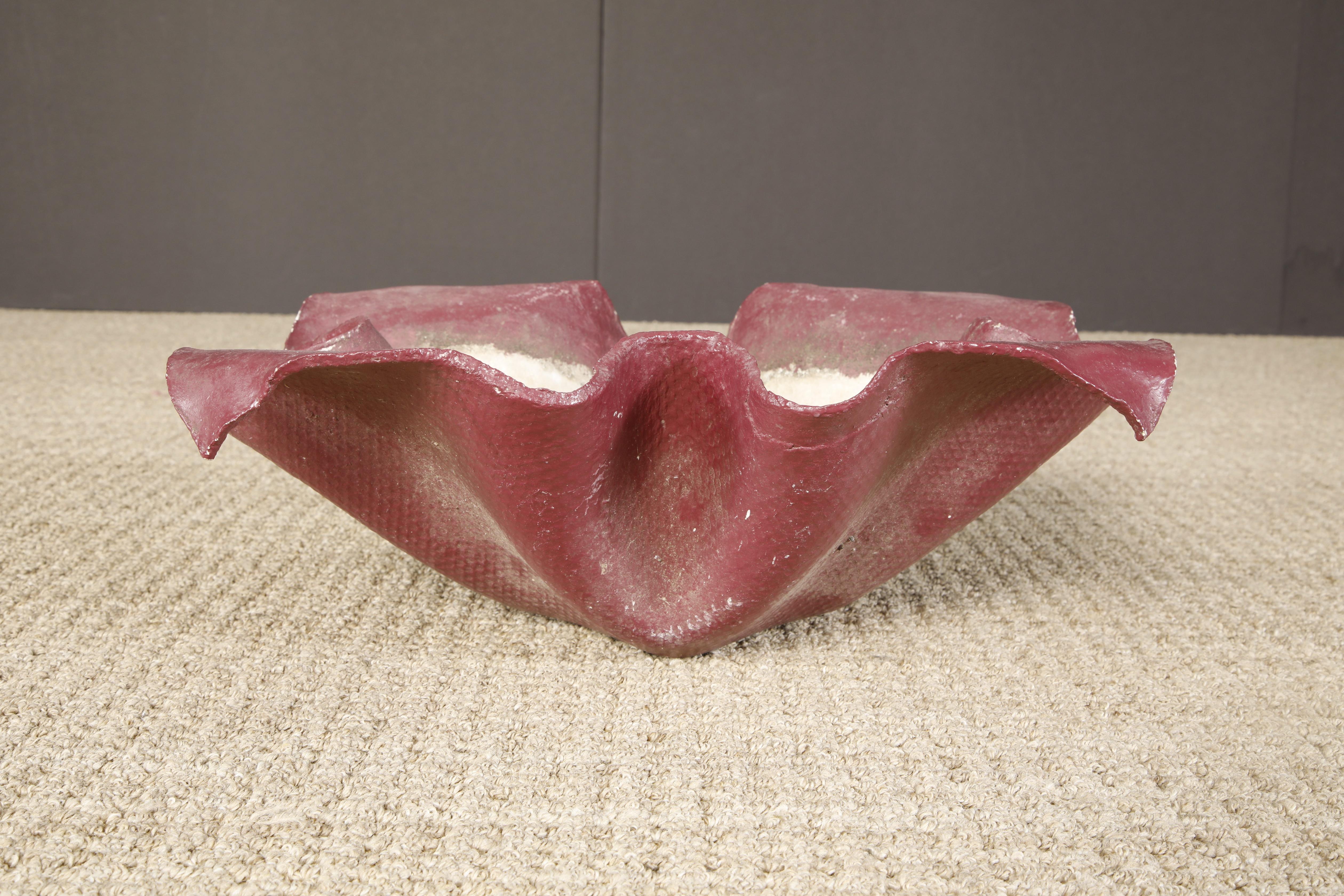 Swiss 'Handkerchief' Concrete Planter in Red by Willy Guhl for Eternit, c. 1968
