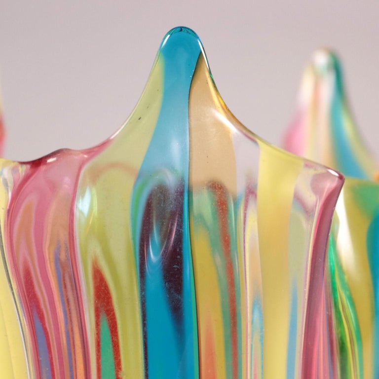 Handkerchief Vase Blown Glass Murano Italy 20th Century For Sale at 1stDibs