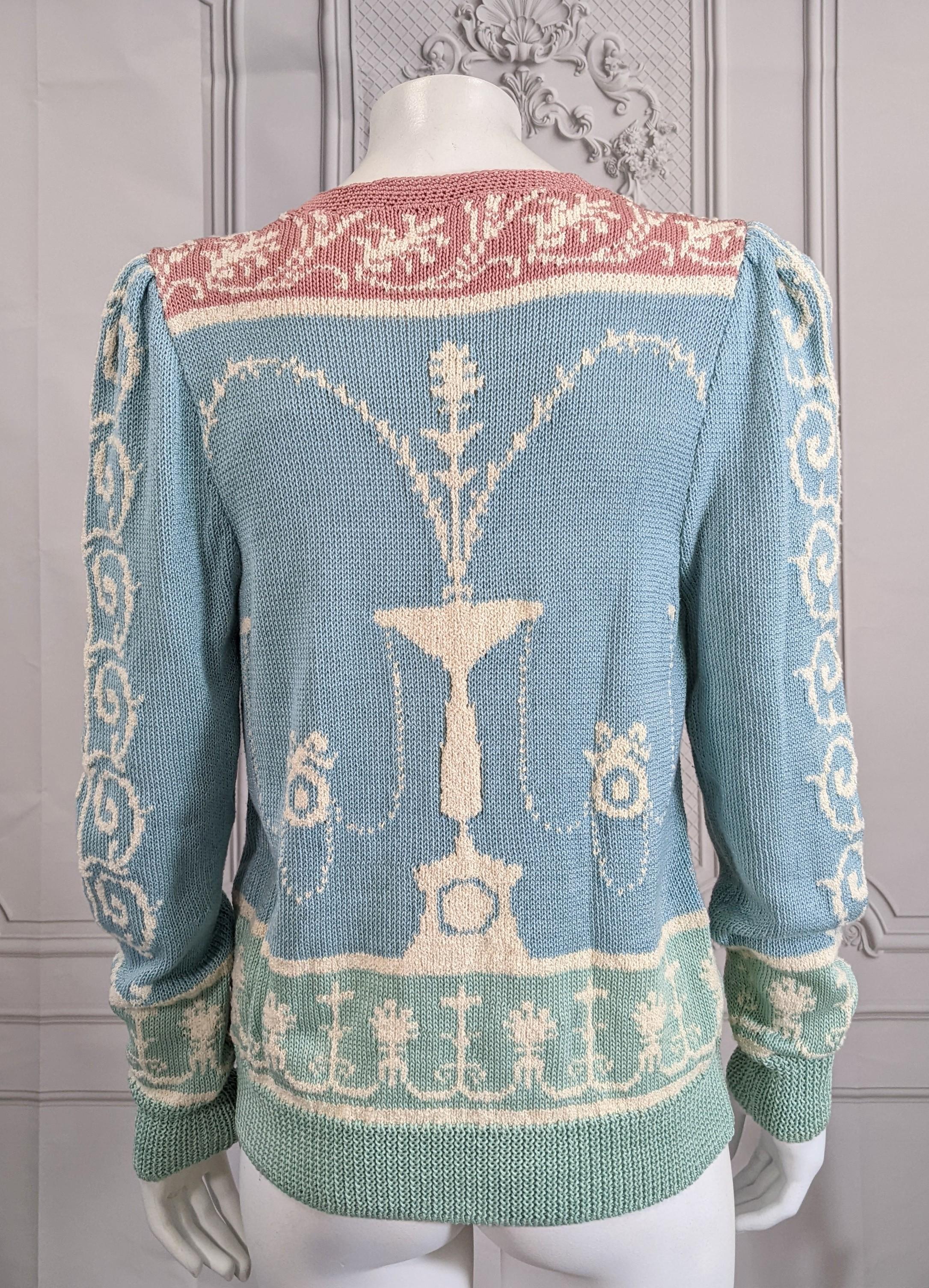 Women's or Men's Handknit Cotton Sweater, Adams Style, Dia North of Boston For Sale