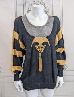 Handknit Eygptian Themed Sweater, Dia North of Boston