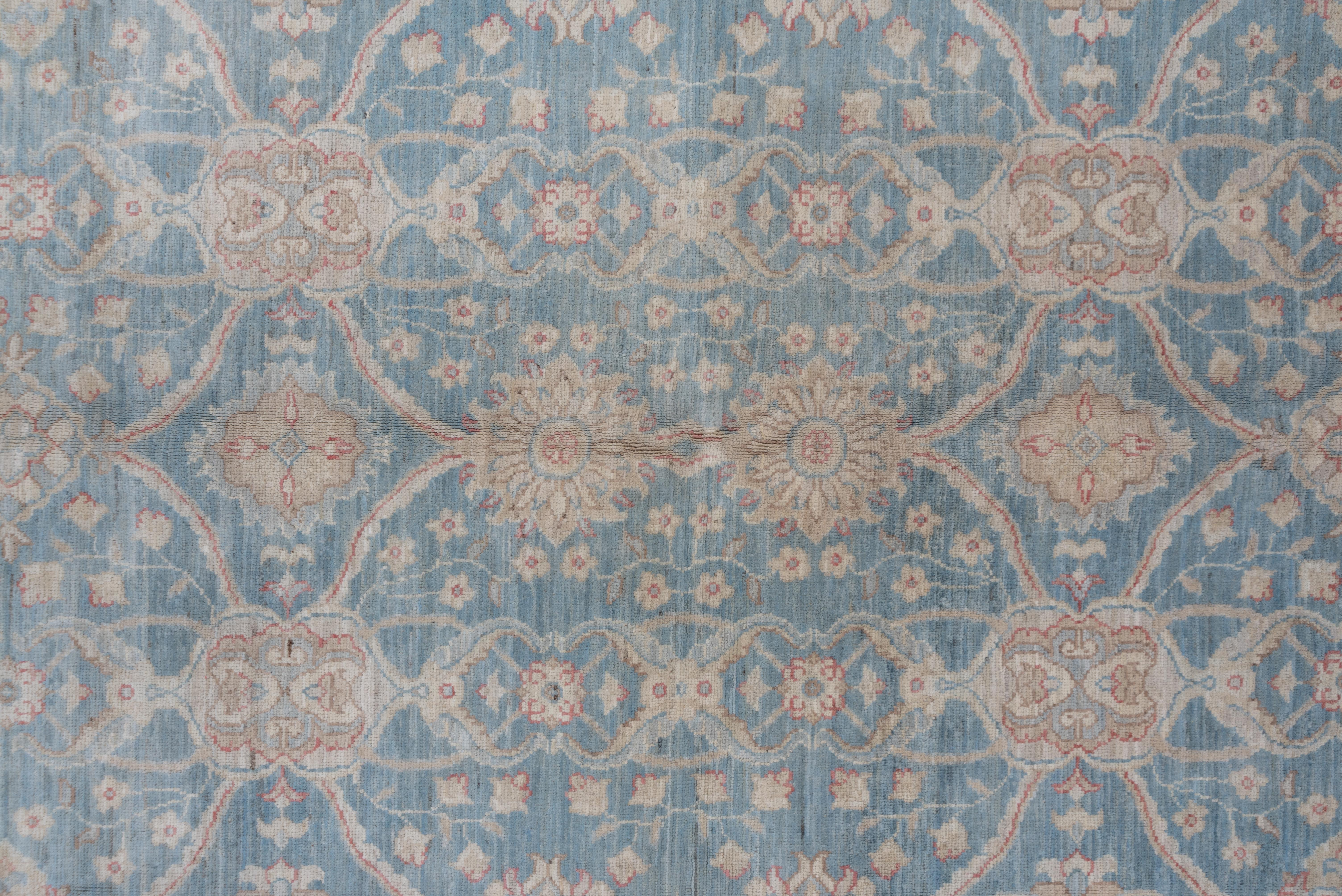 Hand Knotted Blue Persian Mahal Style Carpet In Excellent Condition For Sale In New York, NY