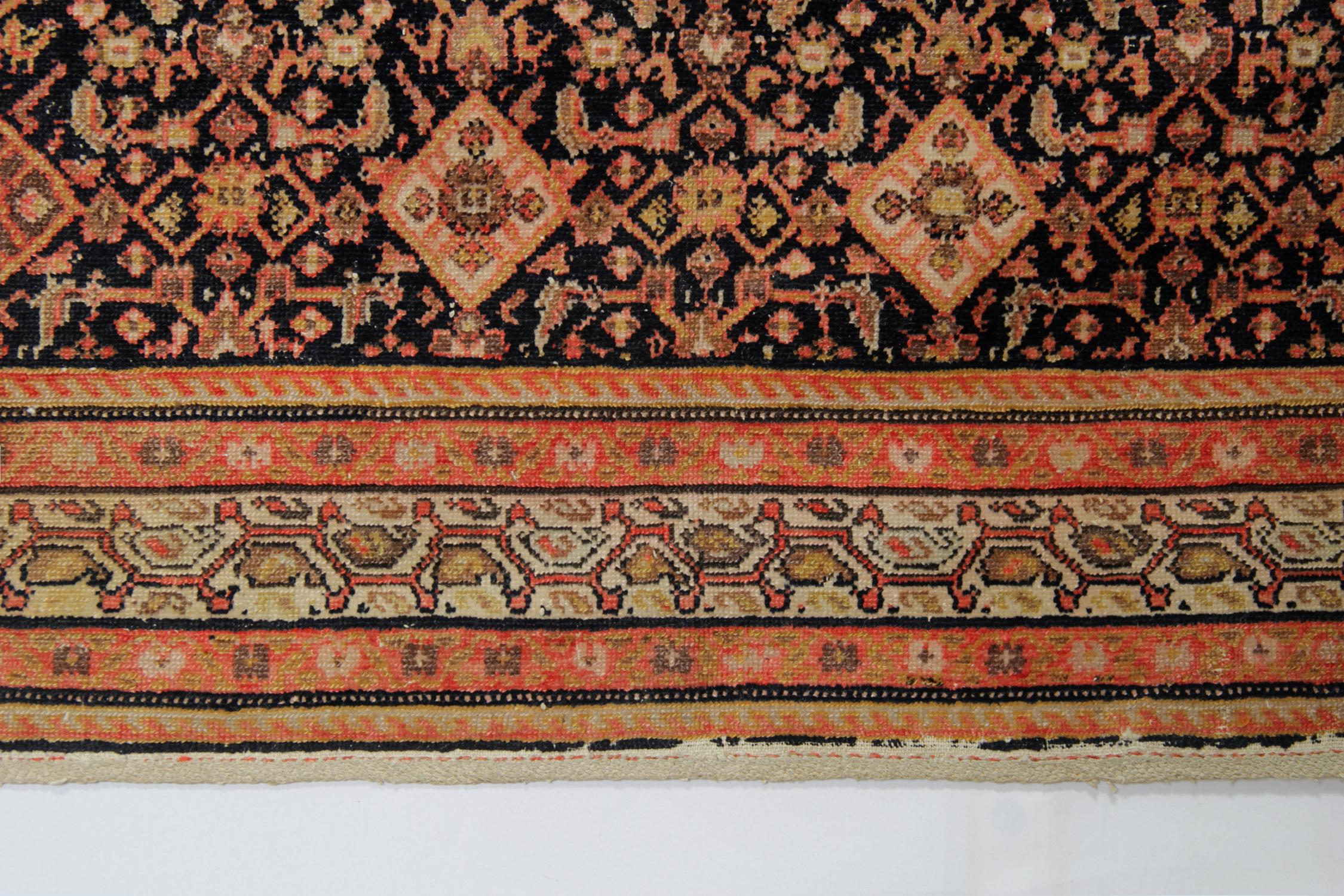 Caucasian Handknotted Brown Rust Wool Living Room Rug Carpet Oriental Rug For Sale
