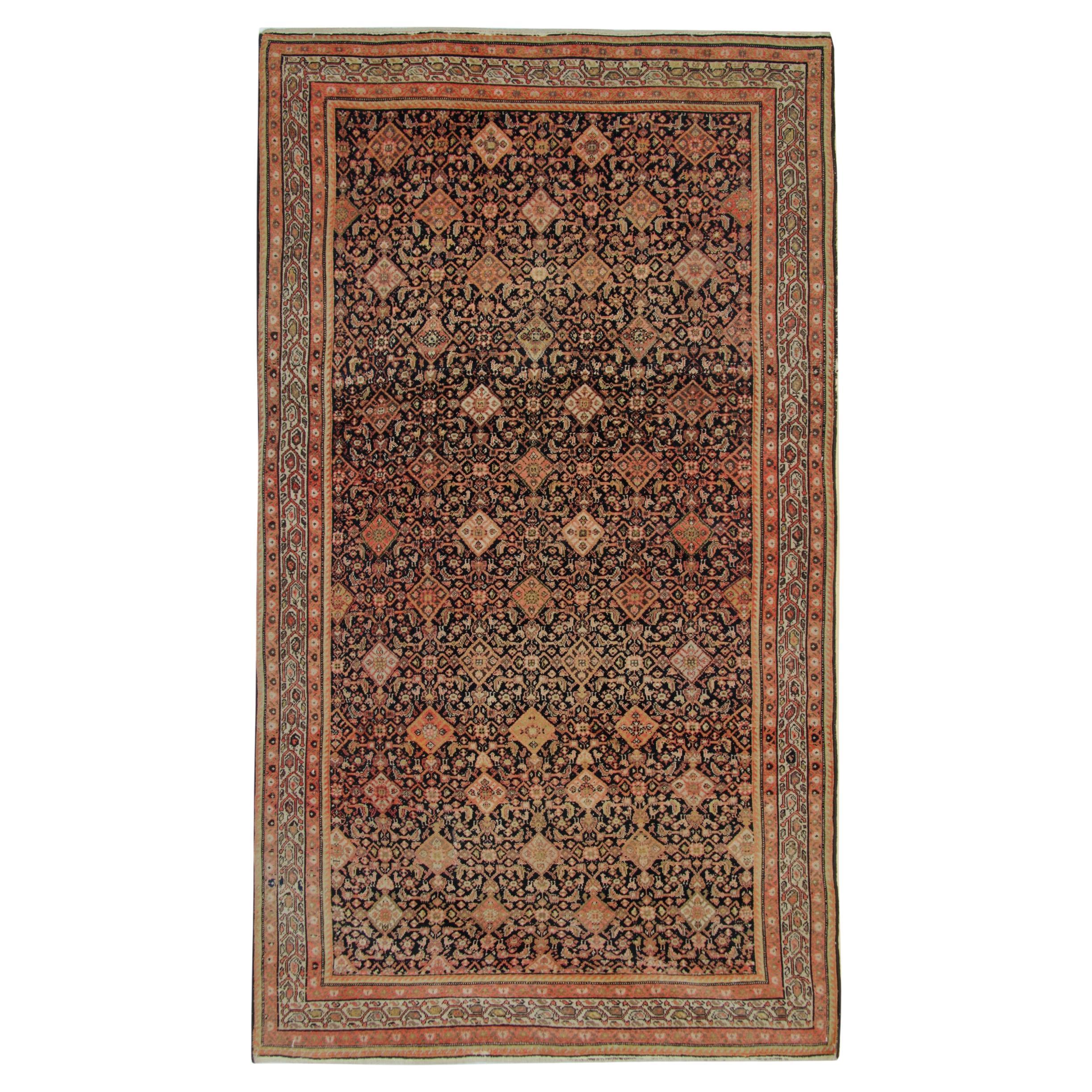 Handknotted Brown Rust Wool Living Room Rug Carpet Oriental Rug For Sale