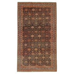 Antique Handknotted Brown Rust Wool Living Room Rug Carpet Oriental Rug