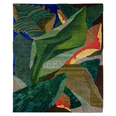 Handknotted Contemporary Rug by Designer Christoph Hefti in Silk & Wool