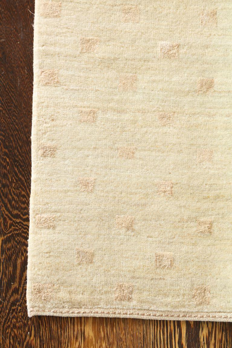 Tapis persan en laine et soie crème noué à la main avec motif Art Déco, 9' x 12' en vente 3