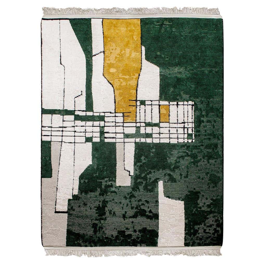 Handknotted Himalayan Wool + Indian Rough Silk Rug, cc-tapis For Sale ...