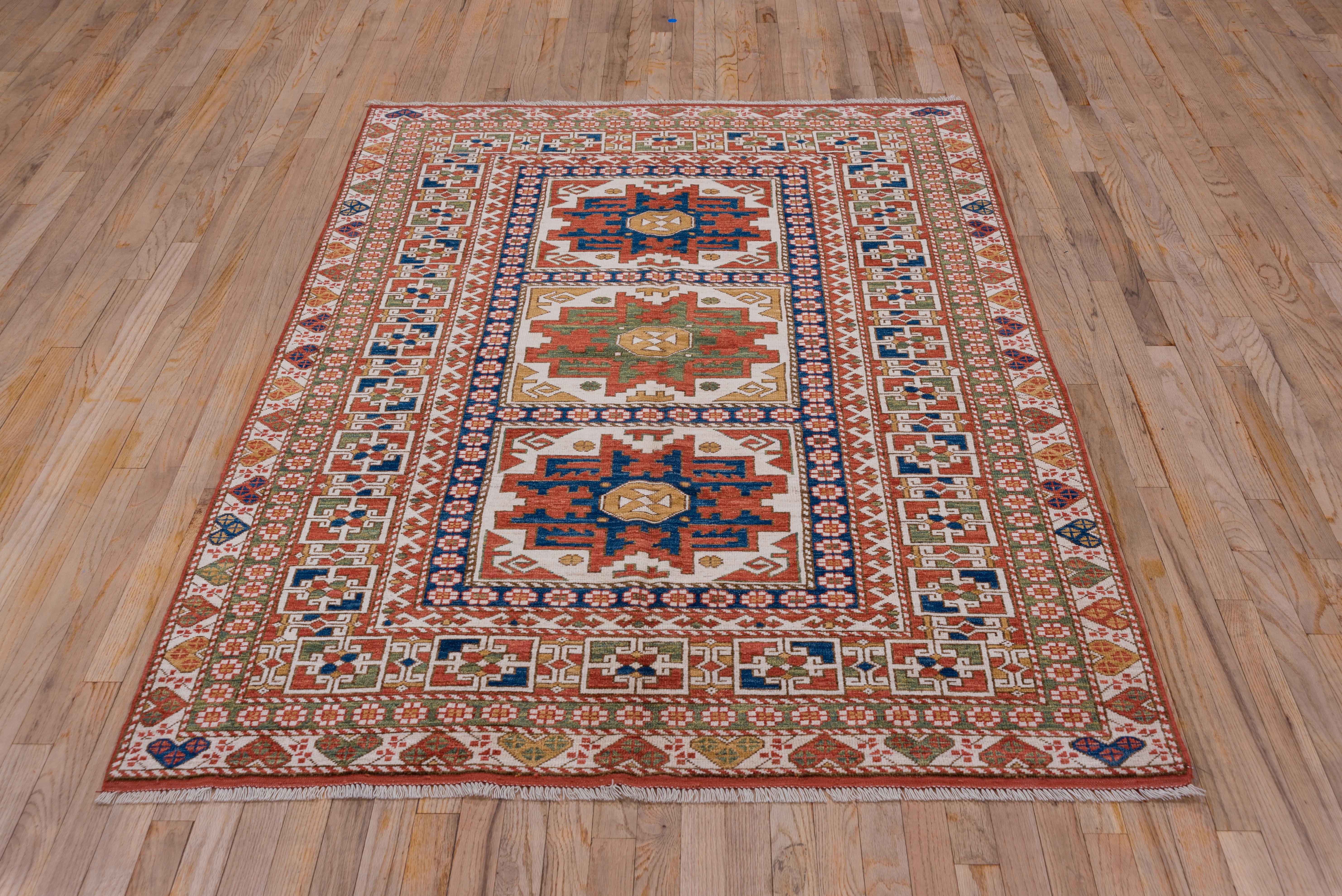 Colorful Caucasian Kazak Rug In Excellent Condition For Sale In New York, NY