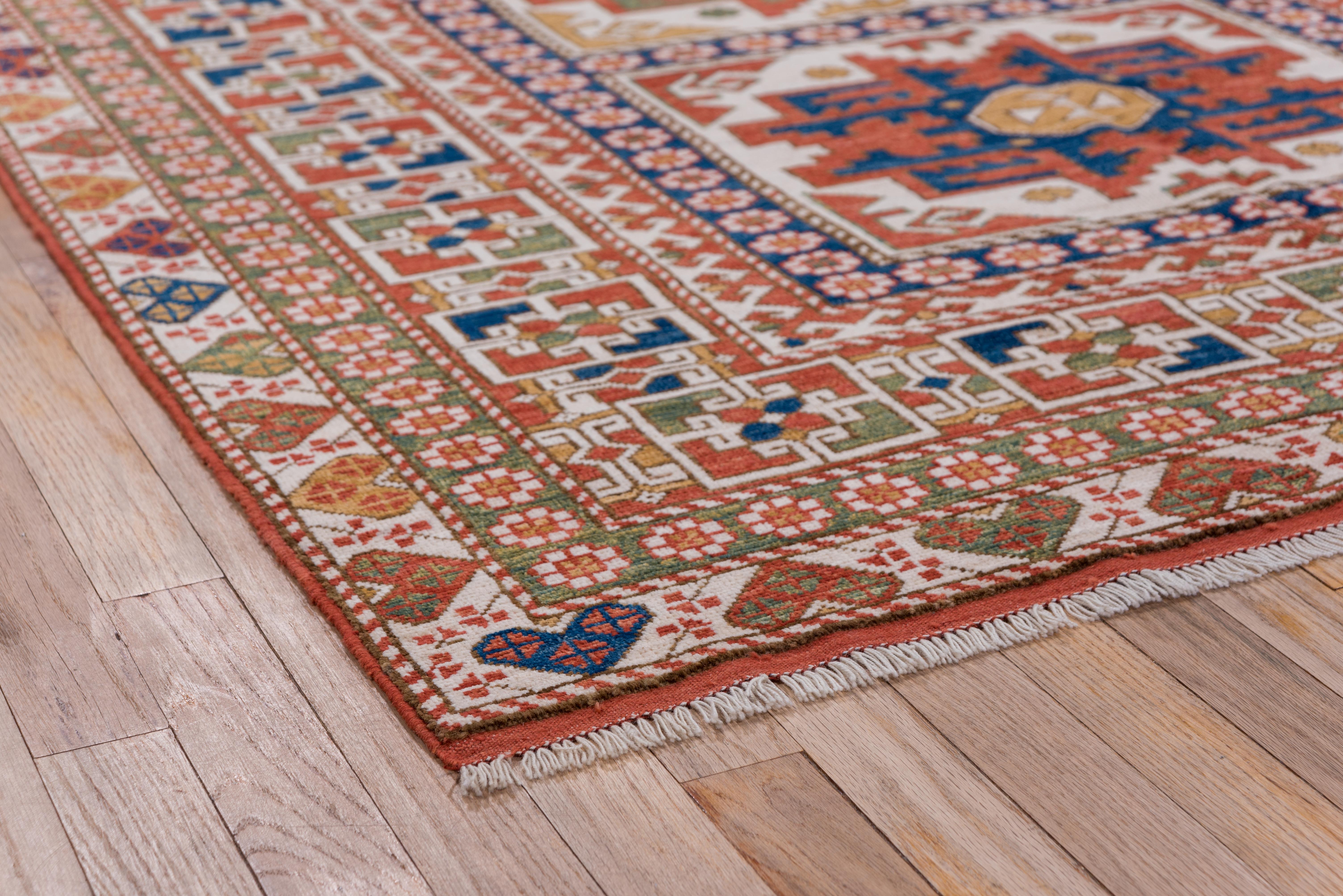 Contemporary Colorful Caucasian Kazak Rug For Sale