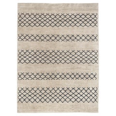 Handknotted Linen and Wool Rug, Onoko NL1 by Kristiina Lassus
