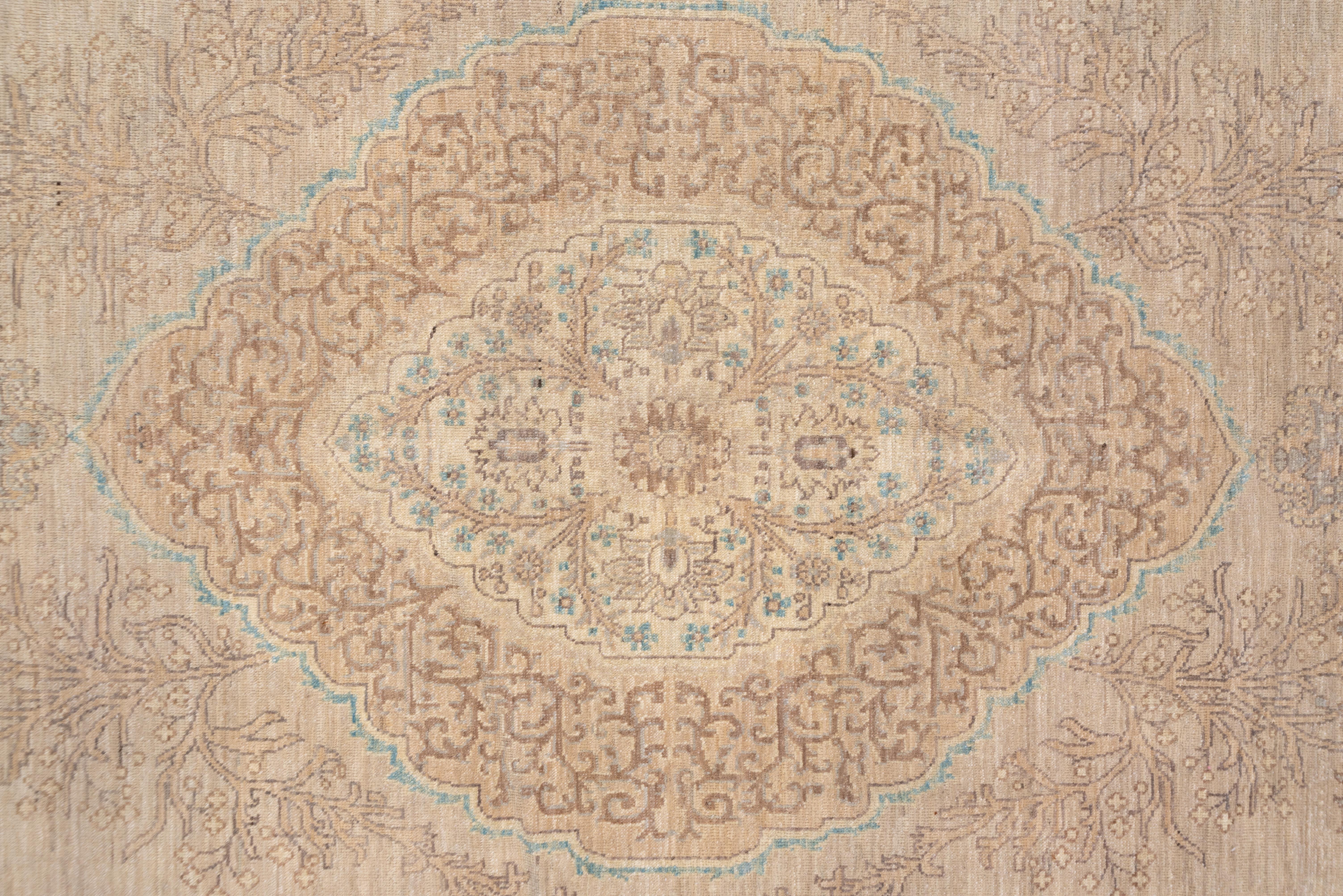 Central Asian Soft Palette Persian Tabriz Carpet For Sale