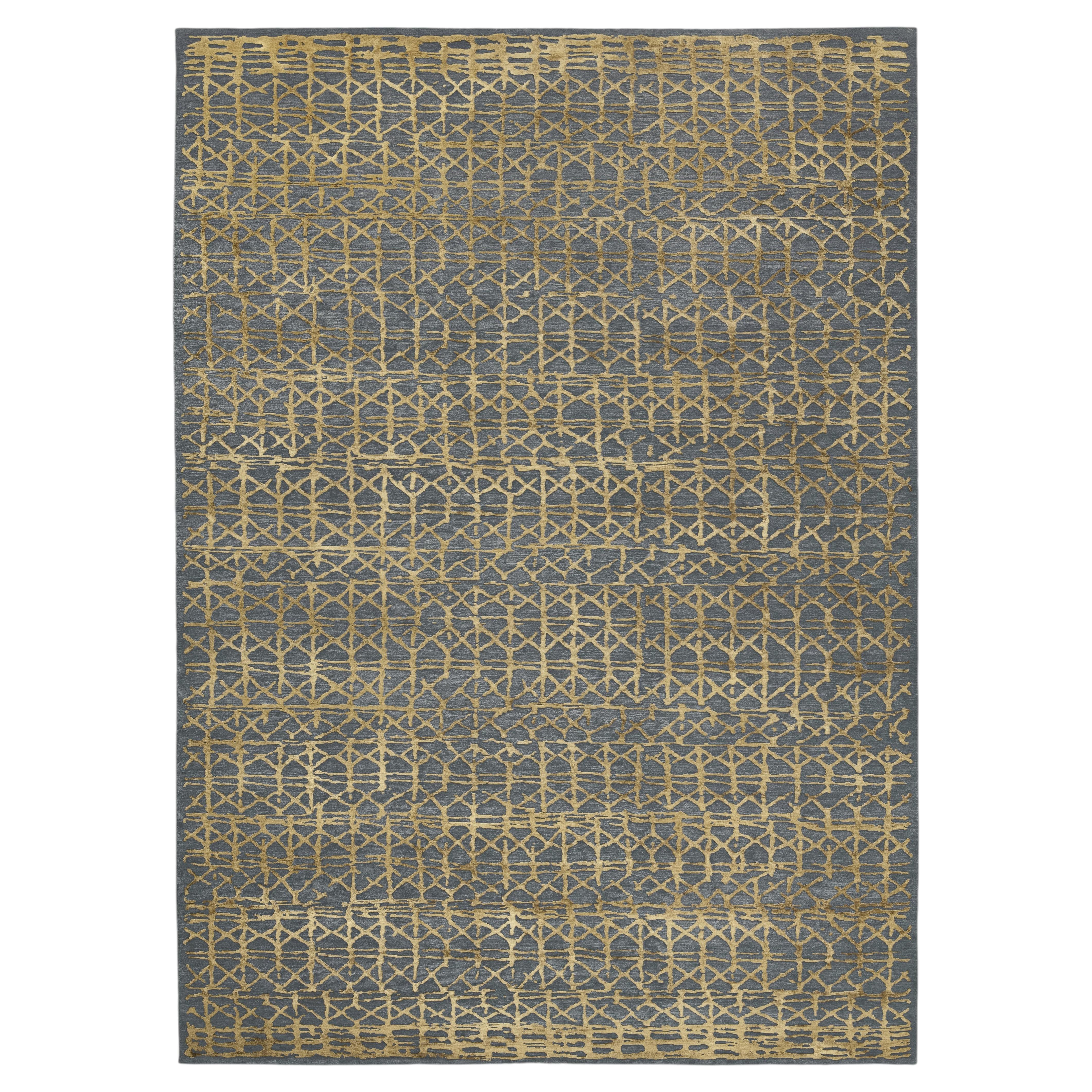 Hand-Knotted Naaba DG Rug by Kristiina Lassus, Wool & Silk, Modern