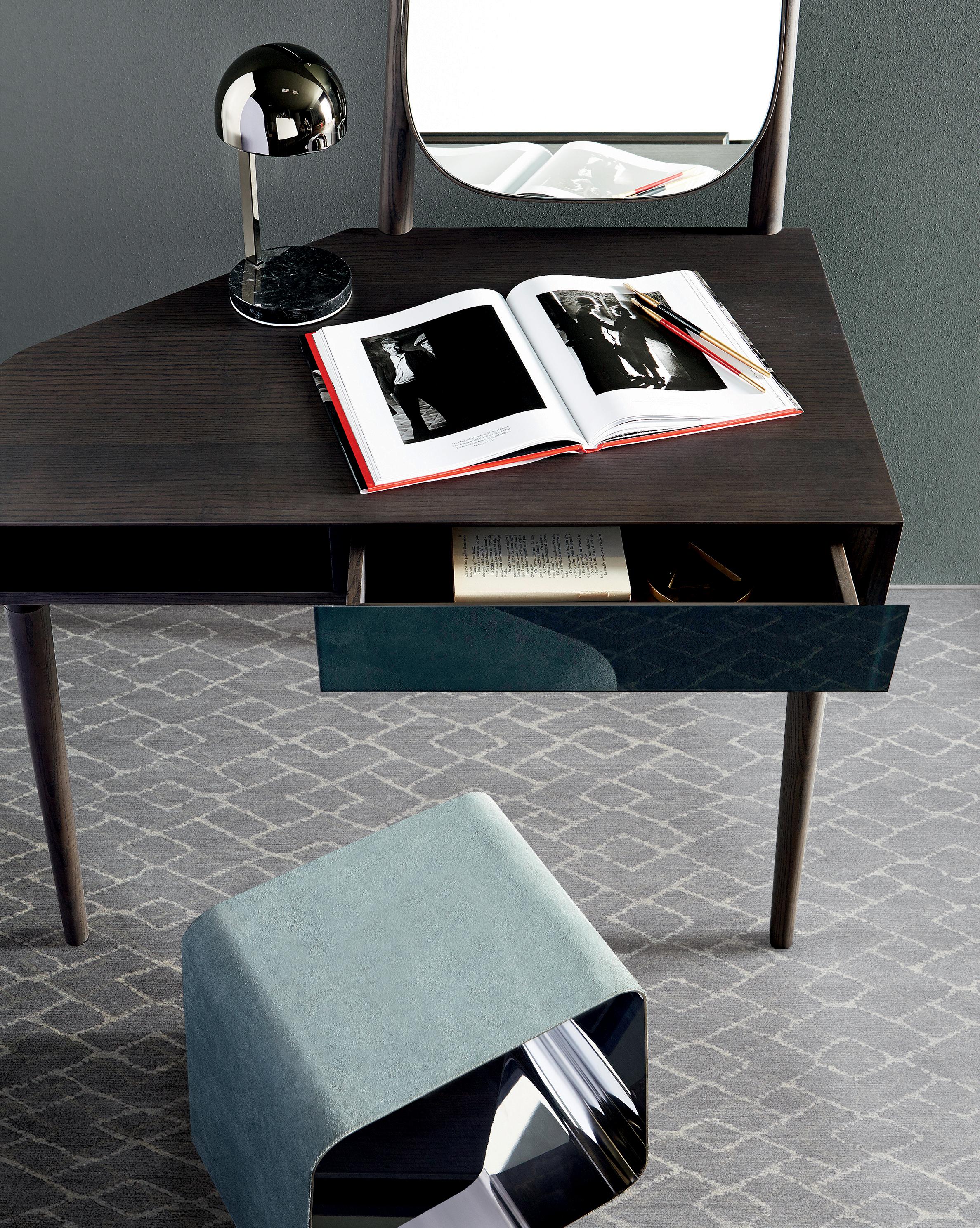 Hand-Knotted Wool Rug by Kristiina Lassus, Blue Grey, Modern Nepal