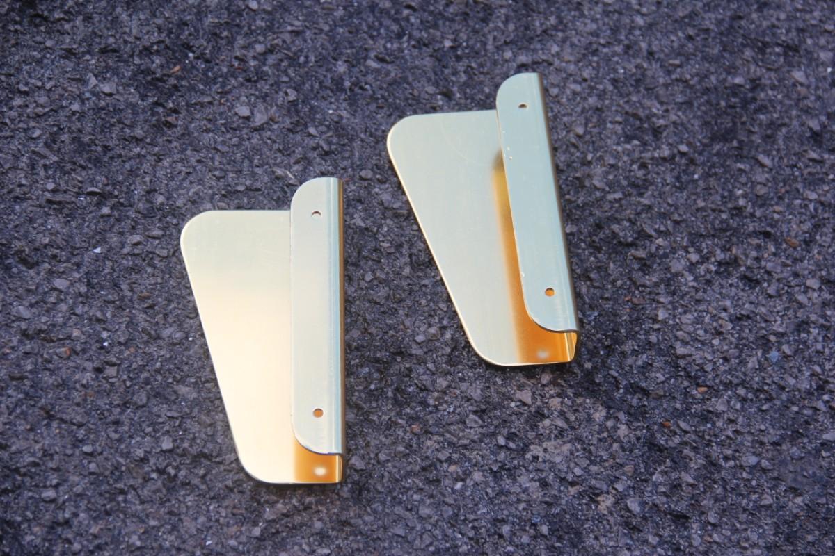 Handle in Curved Italian Golden Aluminum 1960s Minimal Design Geometric im Zustand „Gut“ in Palermo, Sicily