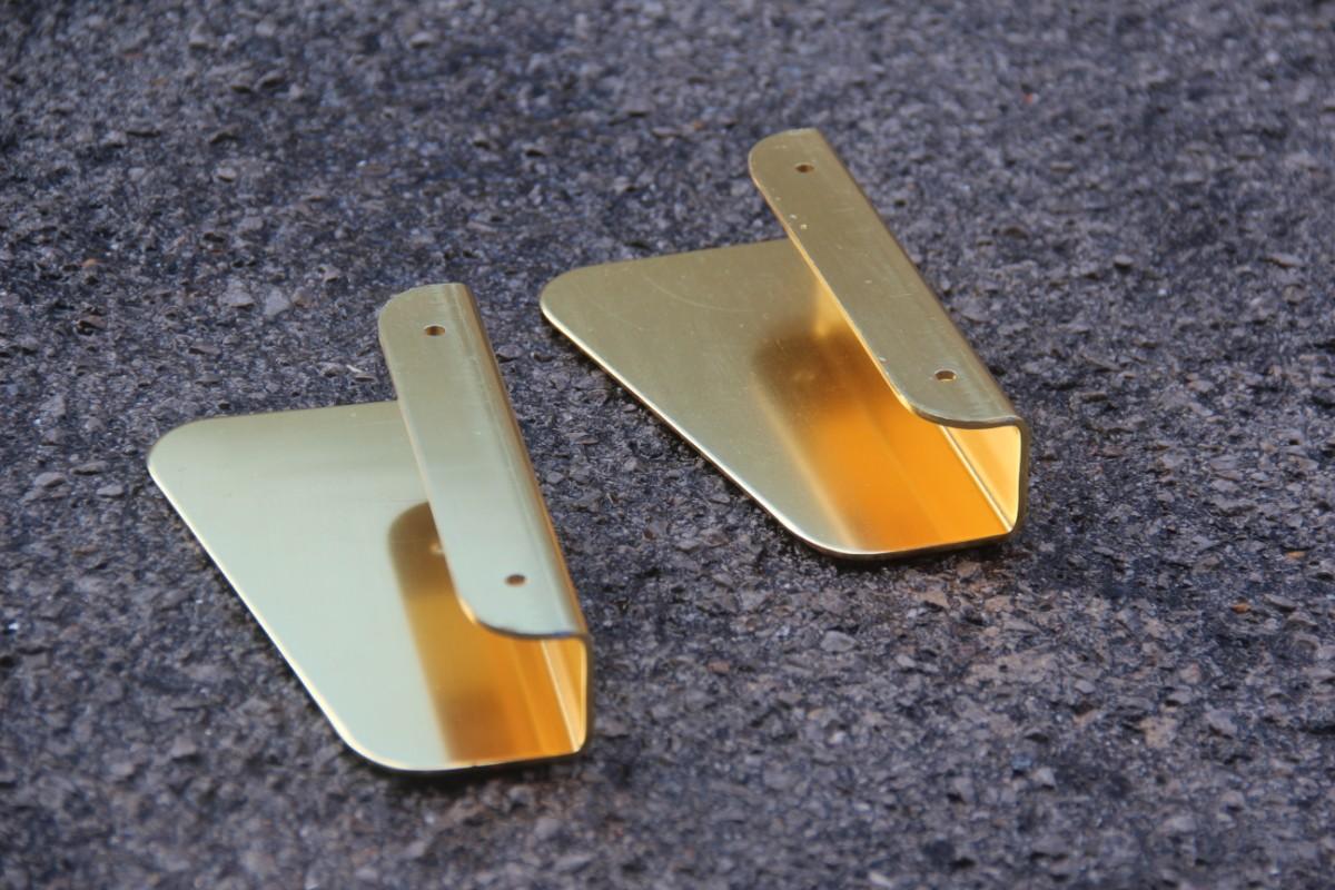 Handle in Curved Italian Golden Aluminum 1960s Minimal Design Geometric (Mitte des 20. Jahrhunderts)