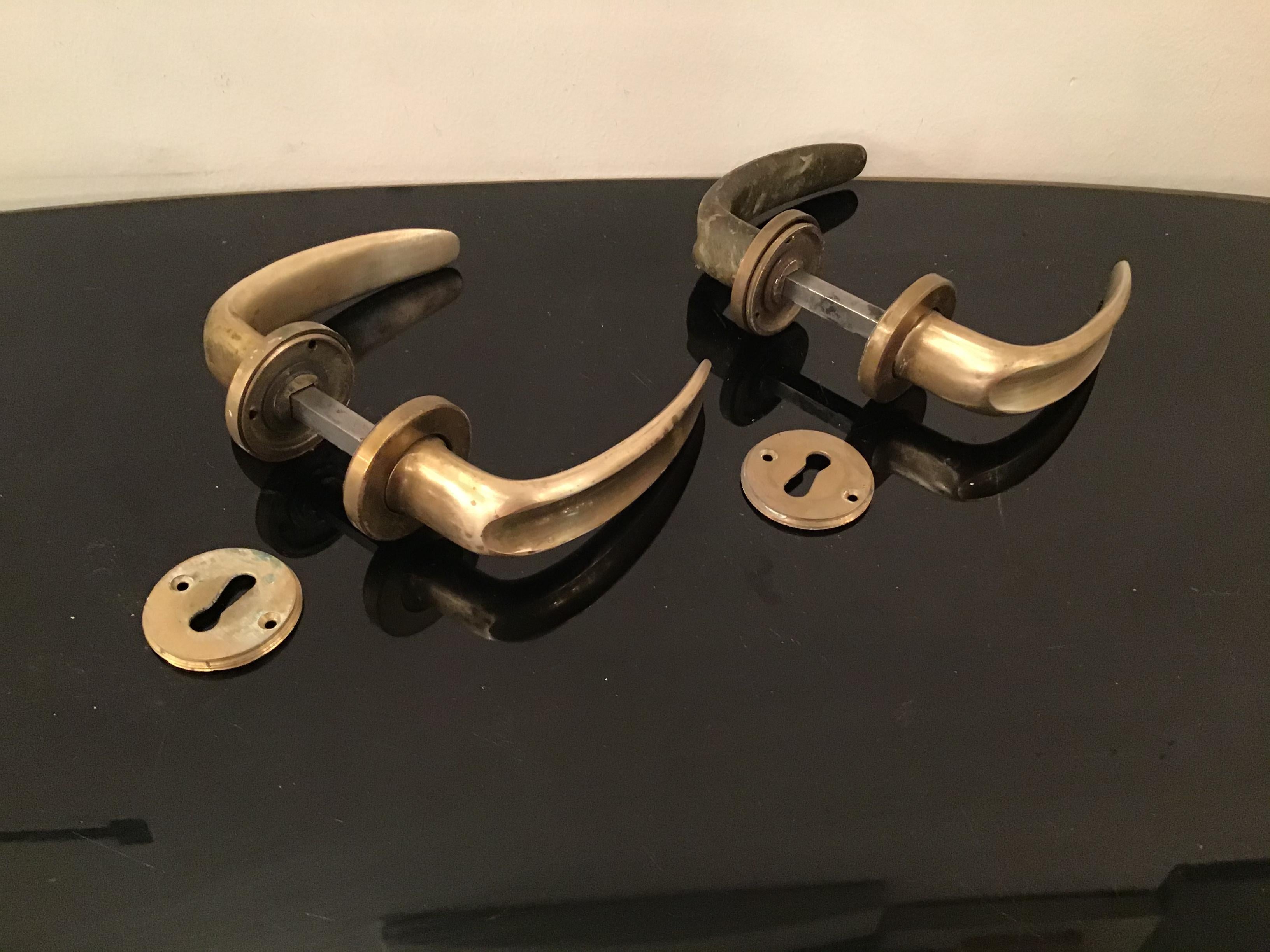 Handles N 12 Pair, Osvaldo Borsani Brass Iron 1950 Italy For Sale 15