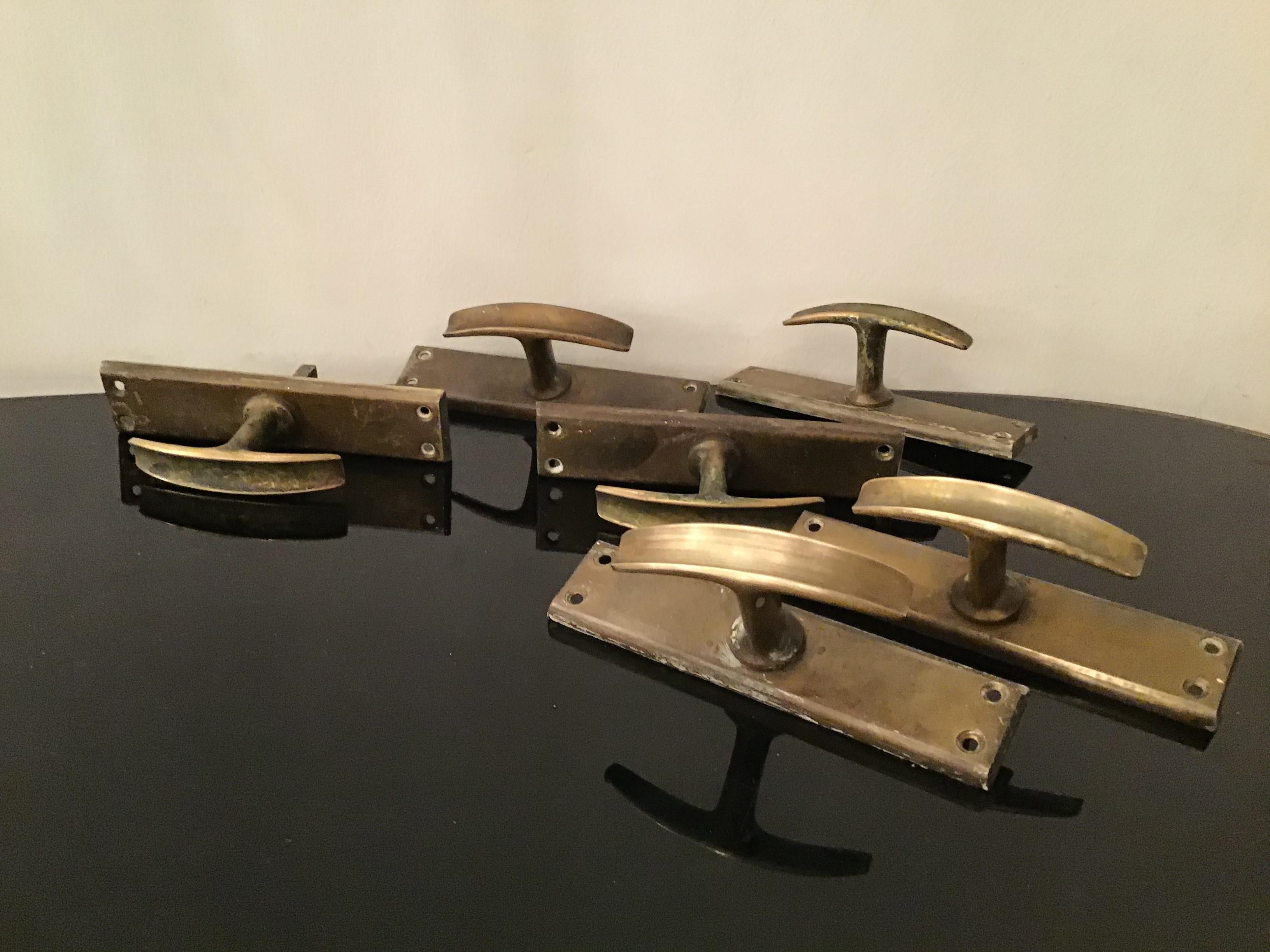 Other Handles N 3 Pair Brass Iron 1950 Italy For Sale