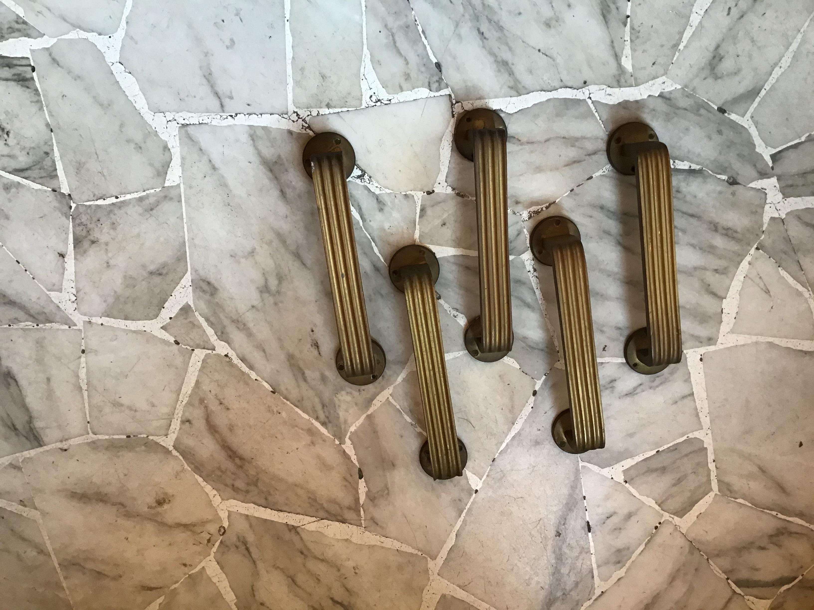 Handles n.5 Brass Italy 1950 . For Sale 3