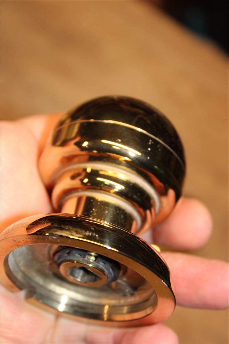 Handles Round Knobs in Brass Italy 1950s Gold Color In Good Condition For Sale In Palermo, Sicily