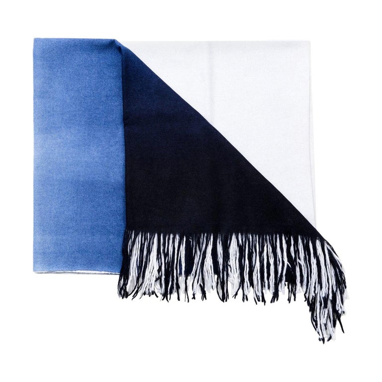 AZURE Handloom Cashmere Light Weight Ombre Dyed Throw / Blanket For Sale at  1stDibs