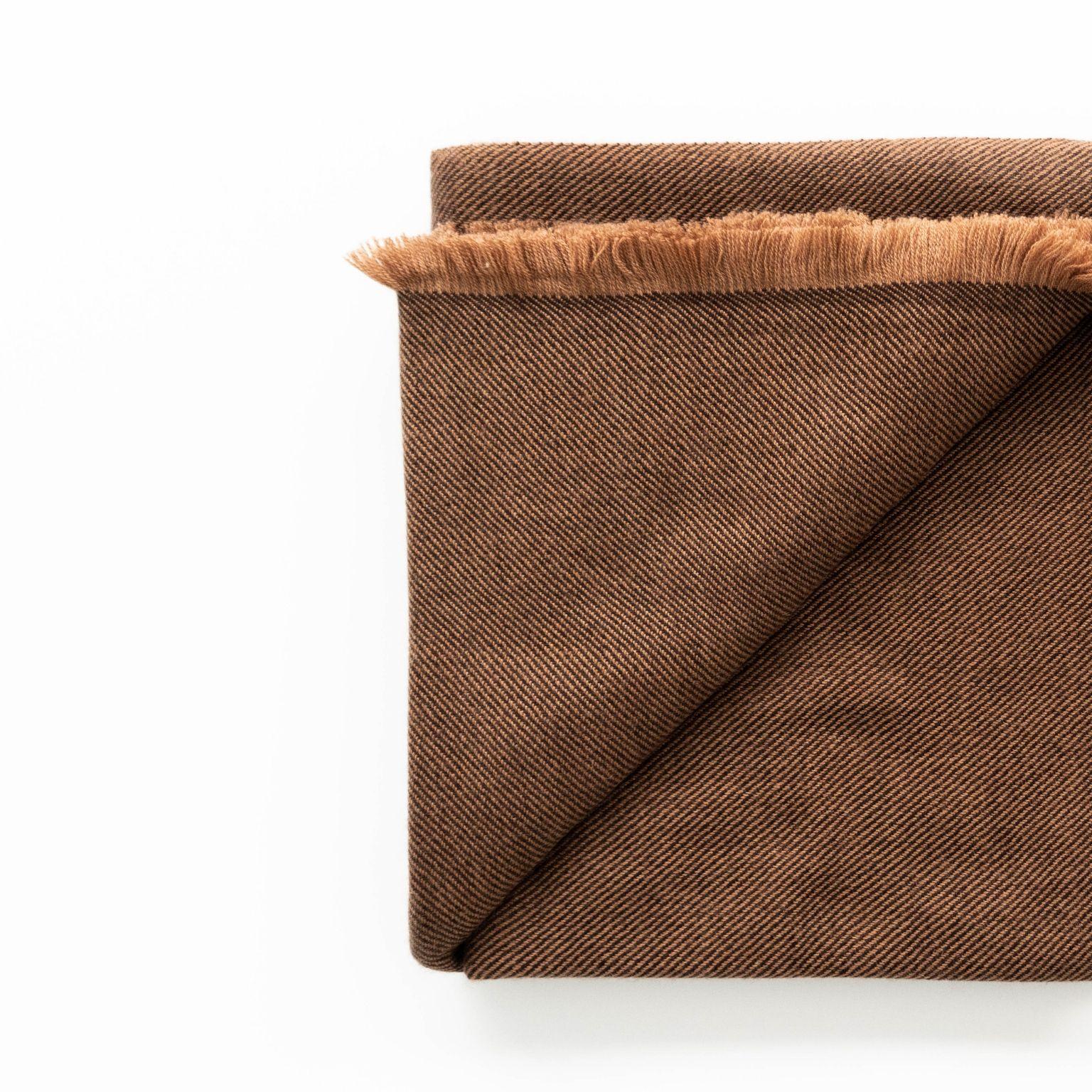 Hay Merino Handloom Soft Throw / Blanket In Warm Shades of Earthy Brown  For Sale 1