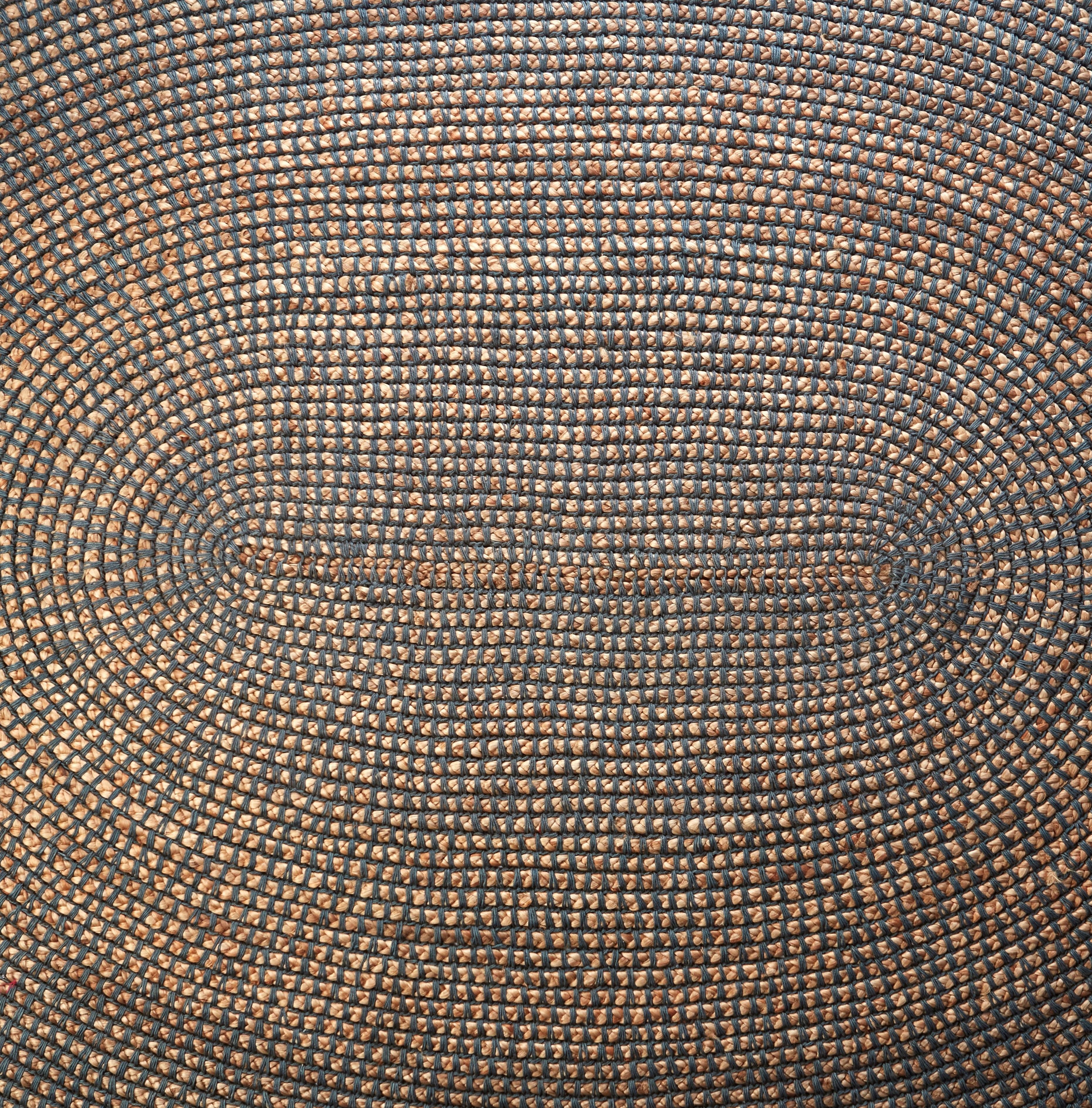 Modern Handloom Oval Jute Rug by Hatsu