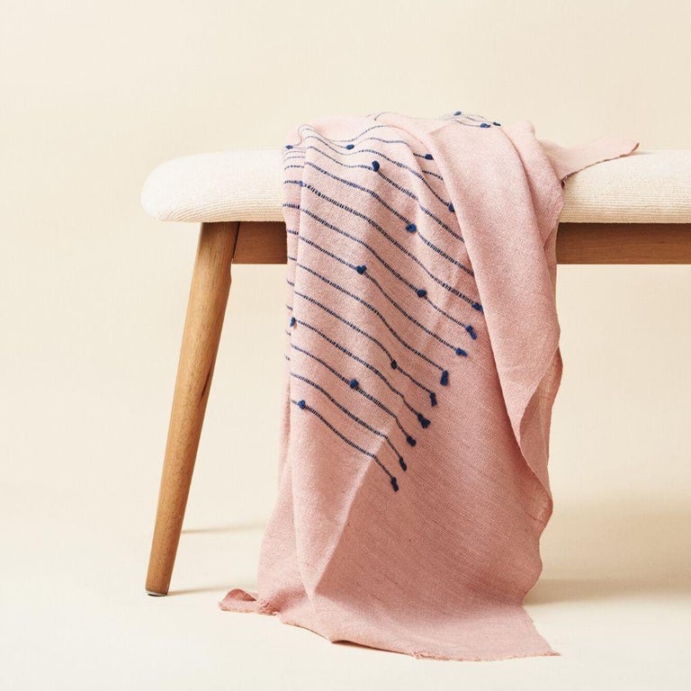 Custom design by Studio Variously, Rosewood  throw / blanket is handwoven by master weavers in Nepal and dyed entirely with earth-friendly dyes.

A sustainable design brand based out of Michigan, Studio Variously exclusively collaborates with