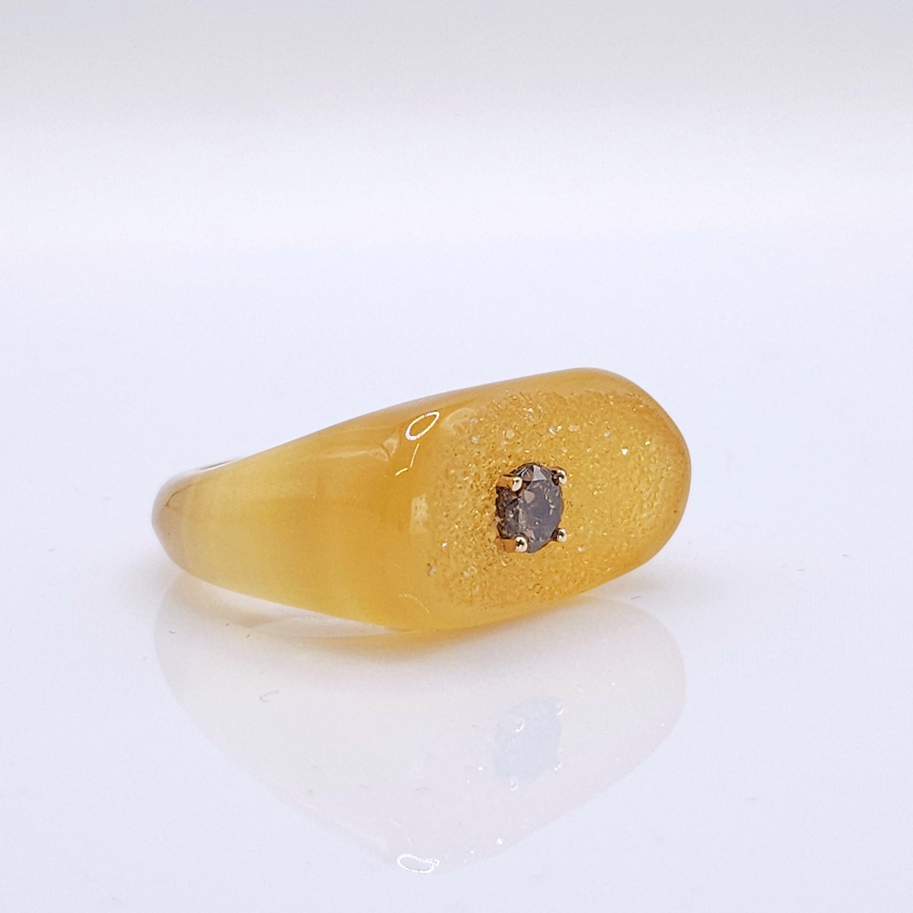 Art Déco Anello con diamante e onice da 0,38 carati fatto a mano in oro bianco 18 carati in vendita