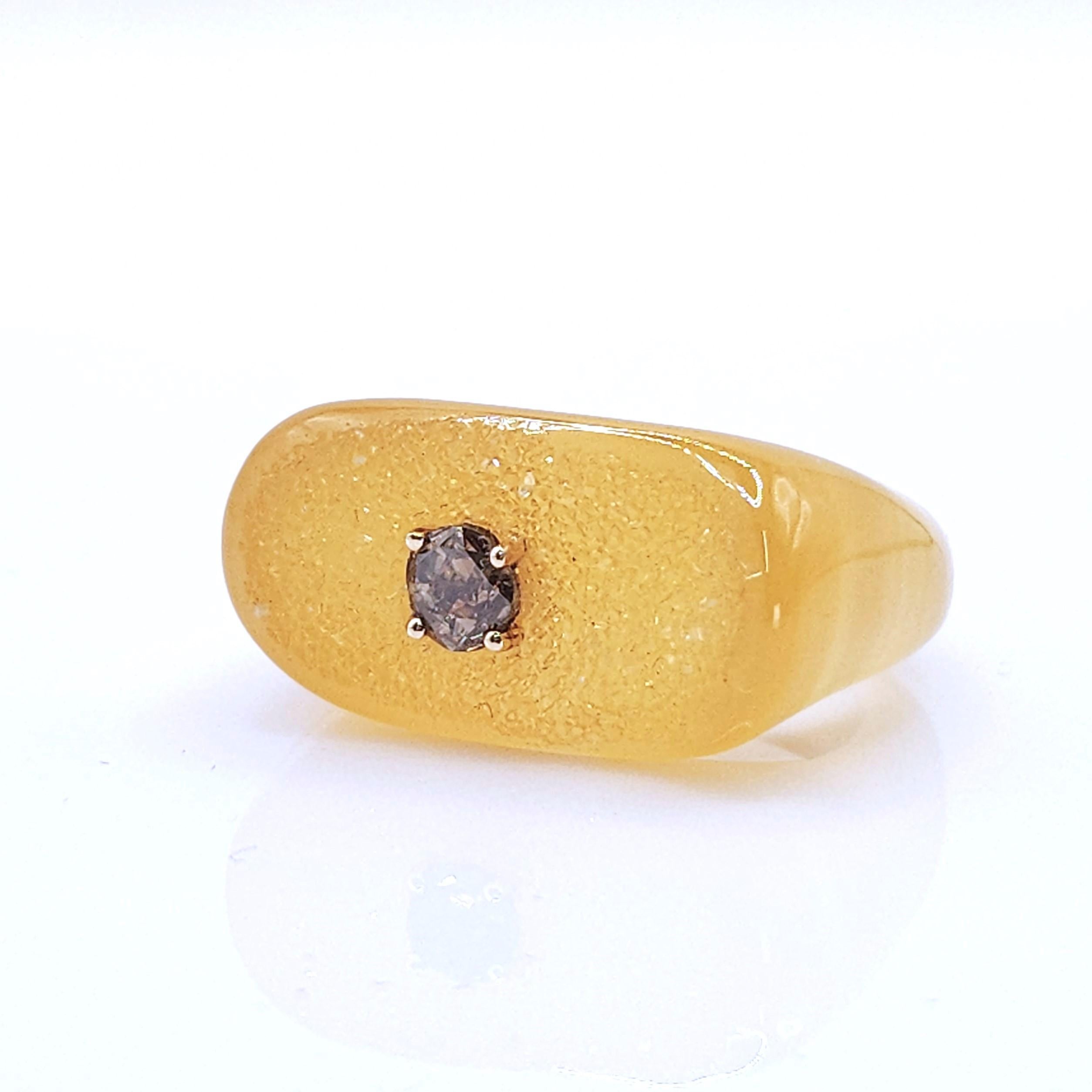 da uomo o donna Anello con diamante e onice da 0,38 carati fatto a mano in oro bianco 18 carati in vendita