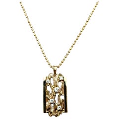 Handmade 10k Yellow Gold .35 Carat Diamond Pendant On 14K Yellow Gold 18" Chain